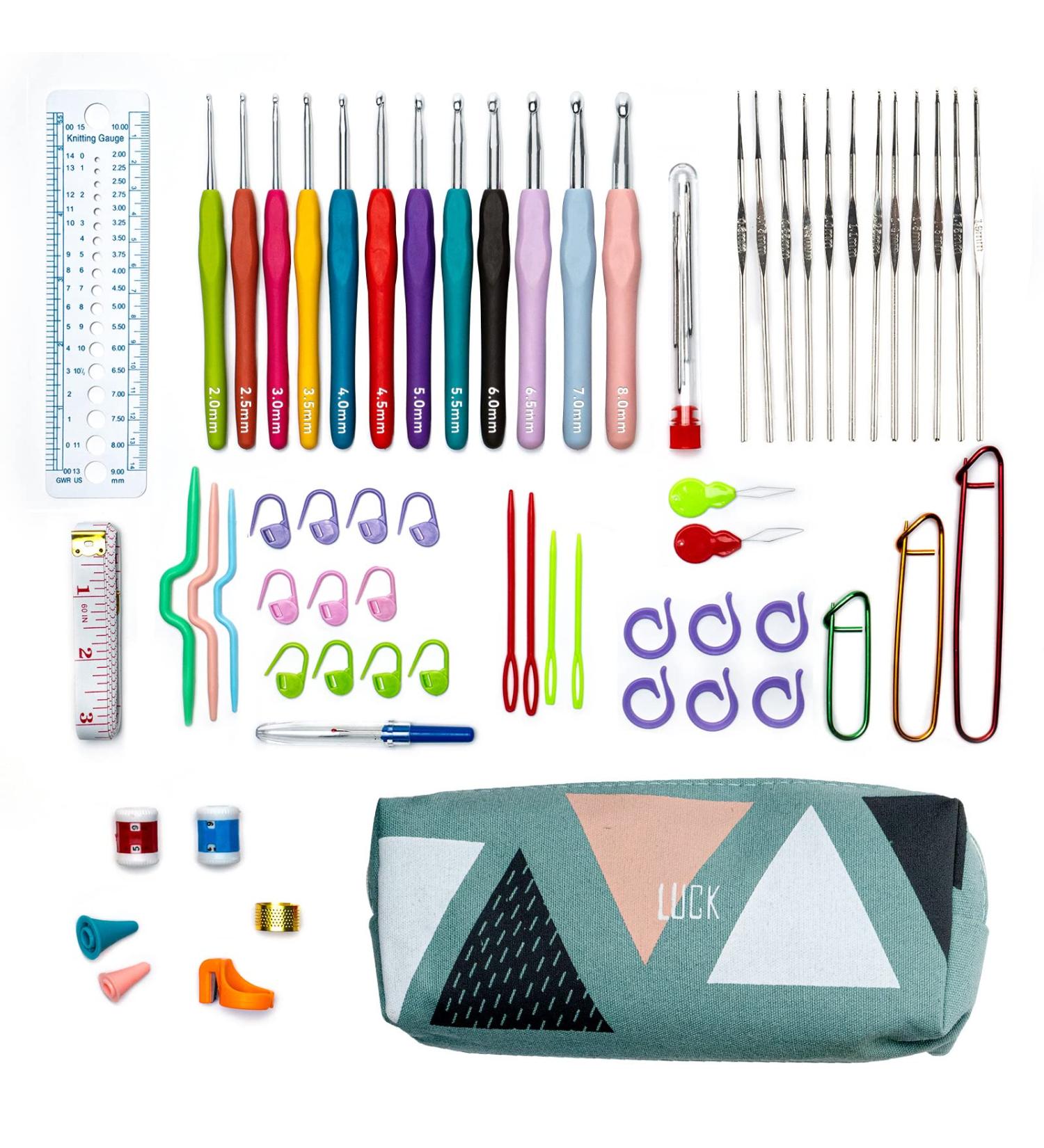 24 Sizes Crochet Hooks Set for Arthritic Hands - Ergonomic Soft Grip Handles - 43Pcs Accessories - Storage Bag - Ideal for Beginners and Mothers - Buy Online on GoSupps.com