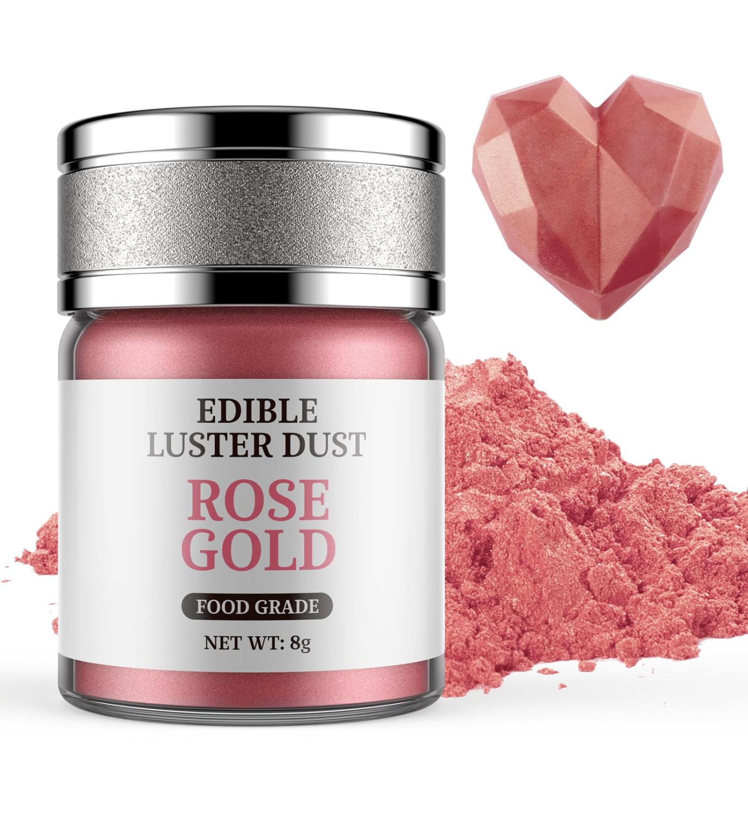 Edible Rose Gold Glitter 8g | Waysroma Food Glitter for Drinks Chocolate Cupcakes & More - Buy Online on GoSupps.com