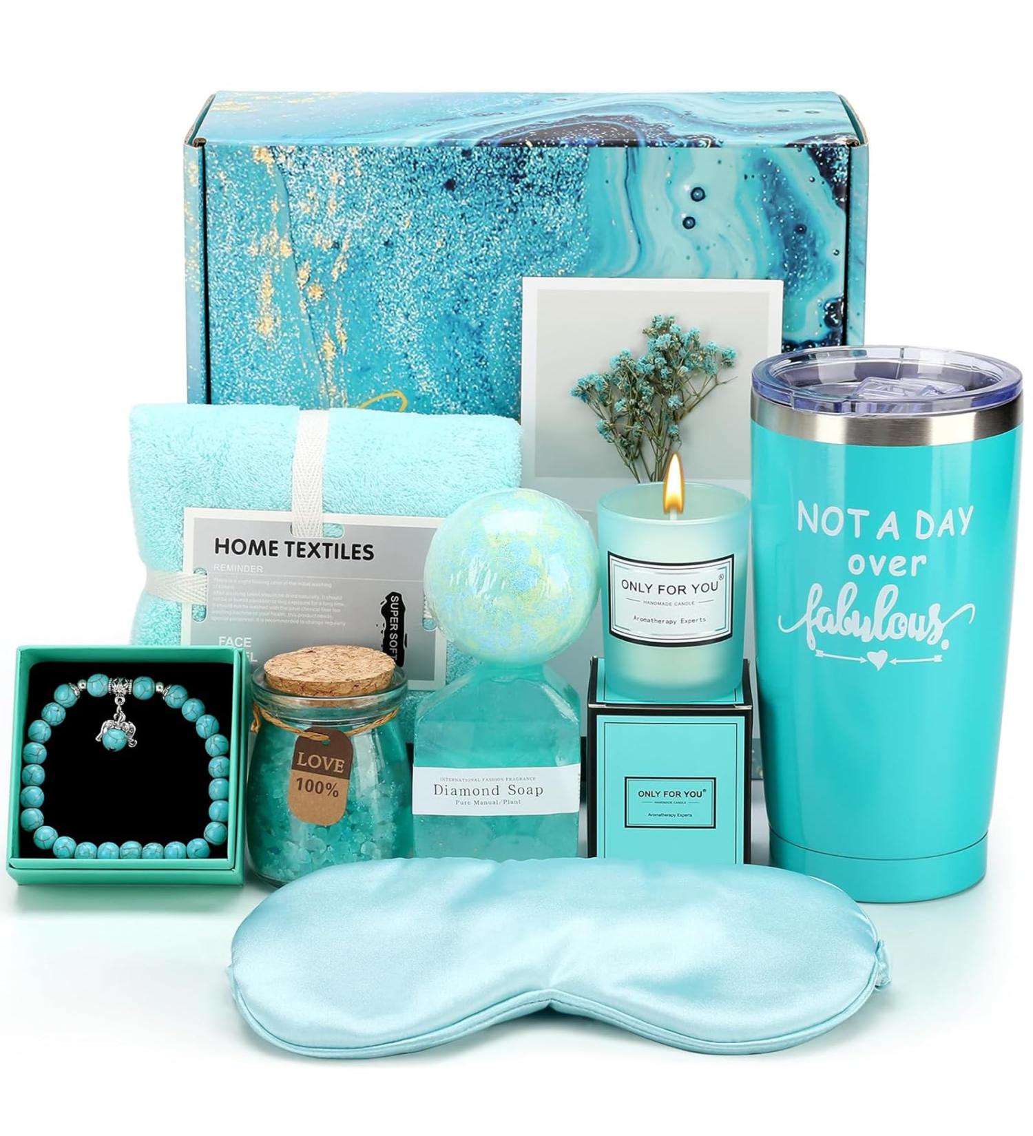 Ocean Relaxing Spa Gifts Basket Set - Unique Birthday Gifts for Women | Self Care Ideas for Mom Sister Wife Girlfriend & More - Buy Online on GoSupps.com