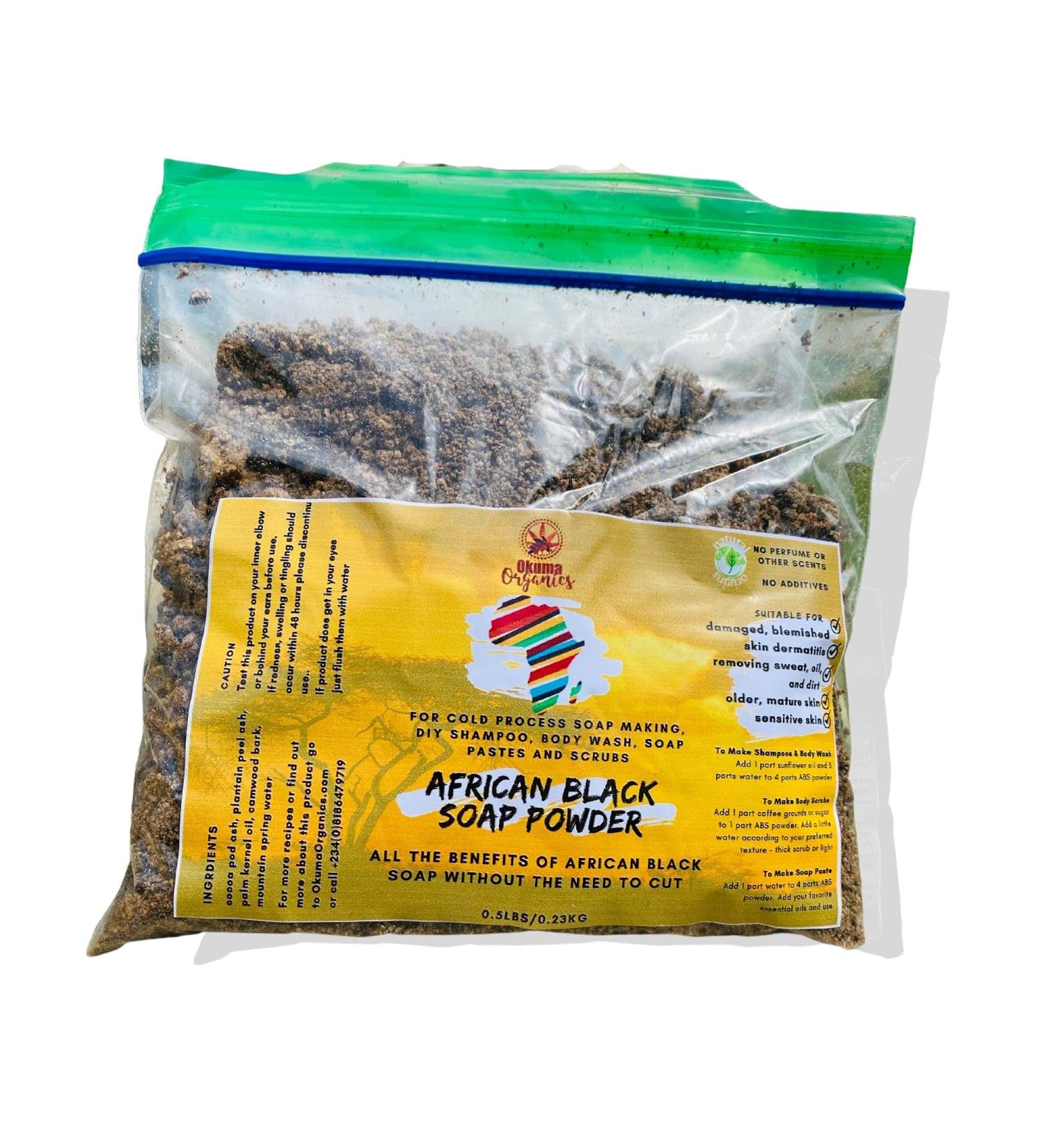 Organic Raw African Black Soap Powder - Natural Skin Care Hair Care & Detox | Buy Online Worldwide - Buy Online on GoSupps.com