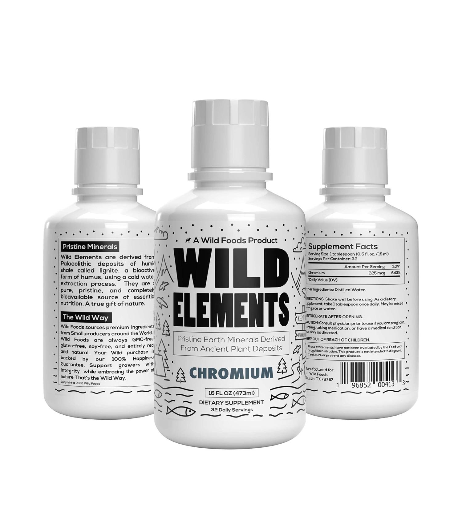 Wild Elements Ionic Chromium Derived from Ancient Plant Deposits Bioavailable Liquid Mineral Supplement All Natural 16 oz Two Month Supply