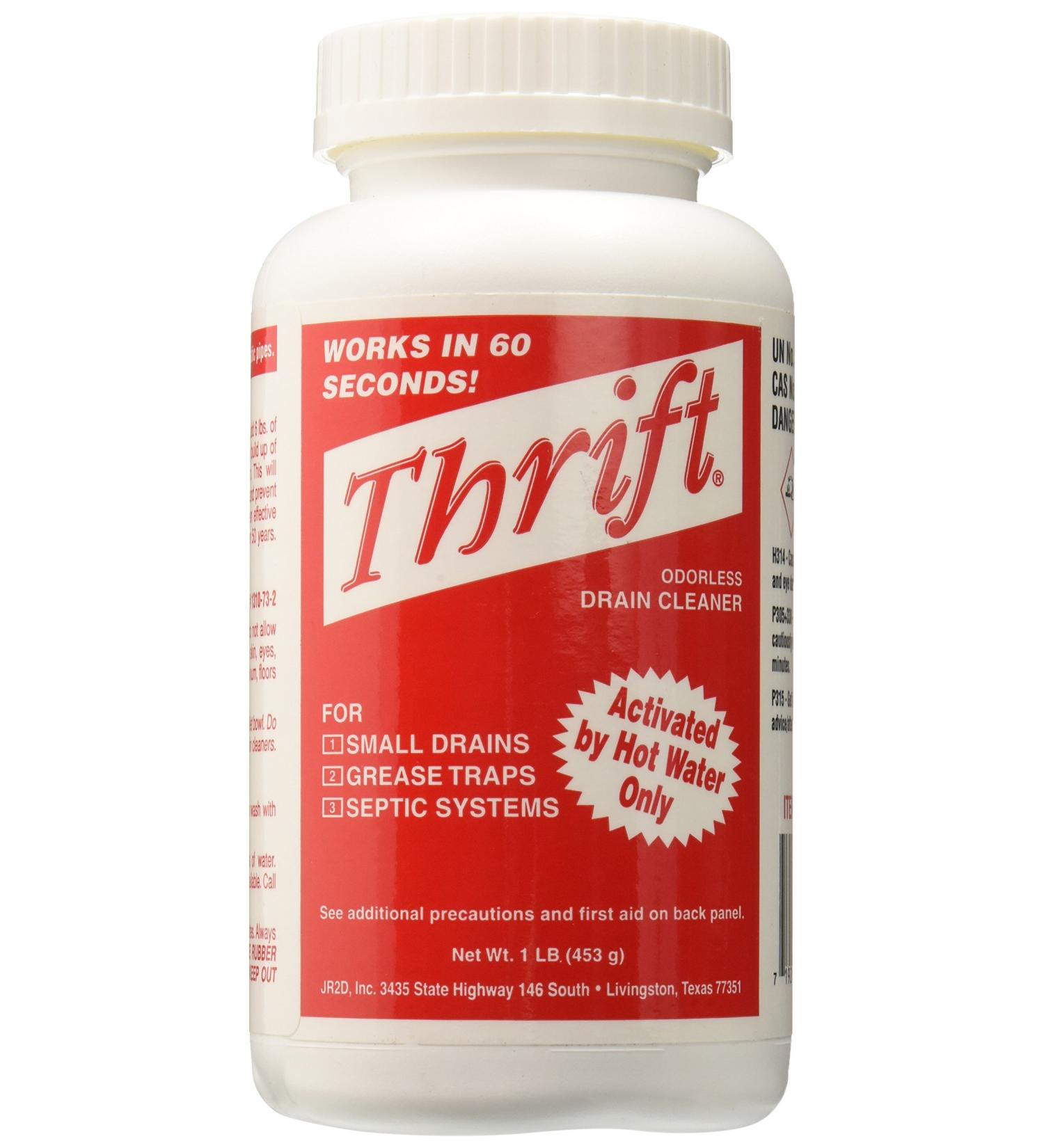 Thrift T-100 Alkaline 1lb Granular Drain Cleaner - Powerful and Effective Solution - Buy Online on GoSupps.com