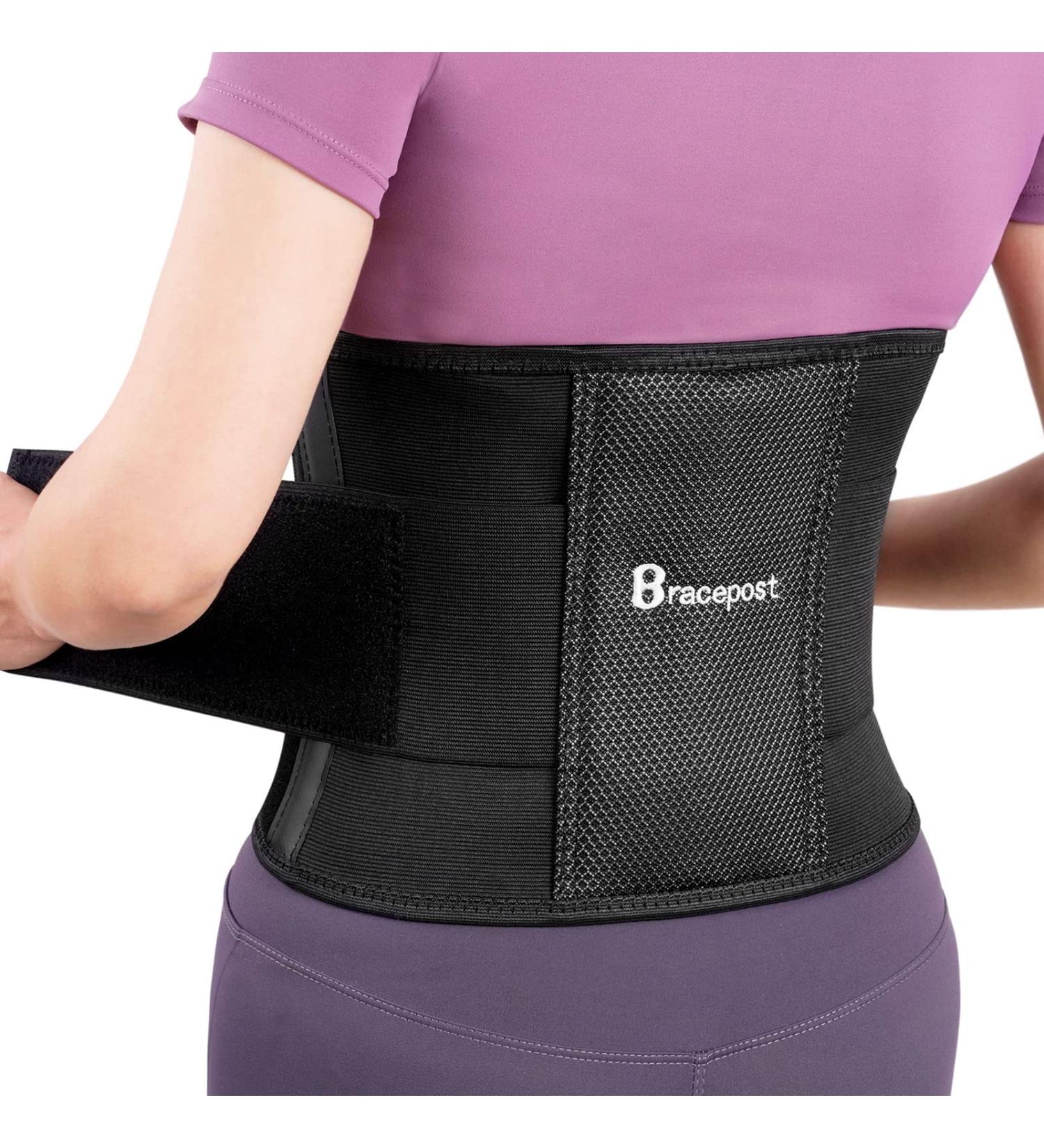 Bracepost Women's Lower Back Pain Relief Brace with Biomimetic Aluminum Plate - Adjustable Lumbar Support Belt for Herniated Disc & Sciatica - Regular Size (Waist 37-48inch) - Buy Online on GoSupps.com