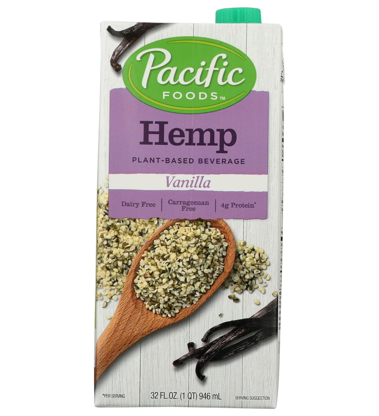 Pacific Foods Hemp Milk Vanilla 32oz - Nutritious Dairy-Free Beverage - Buy Online on GoSupps.com