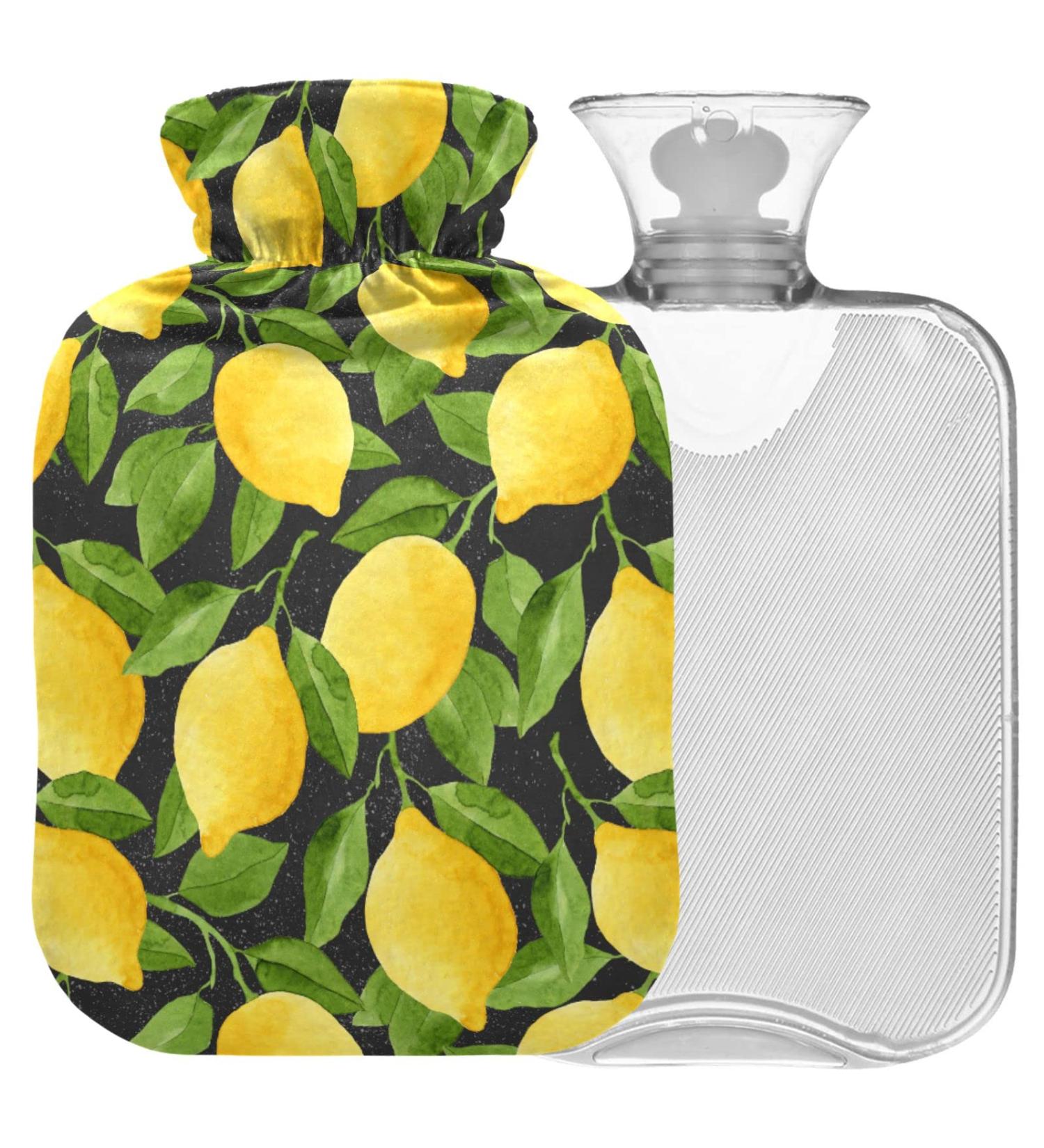 NAANLE Watercolor Lemons Hot Water Bottle - 1L Transparent Bed & Feet Warmer | Pain Relief & Heat Therapy - Buy Online on GoSupps.com