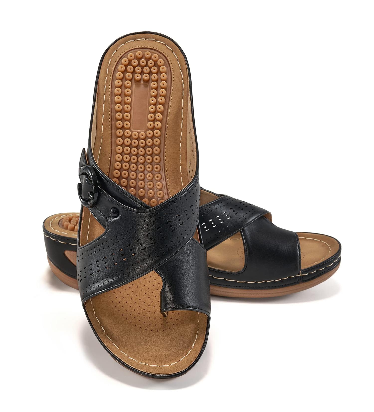 Buy Judxsious Women's Wedge Sandals - Comfortable Orthopedic Flip Flops with Cushion Footbed for Summer Beach & Casual Wear - International Shipping Available - Buy Online on GoSupps.com