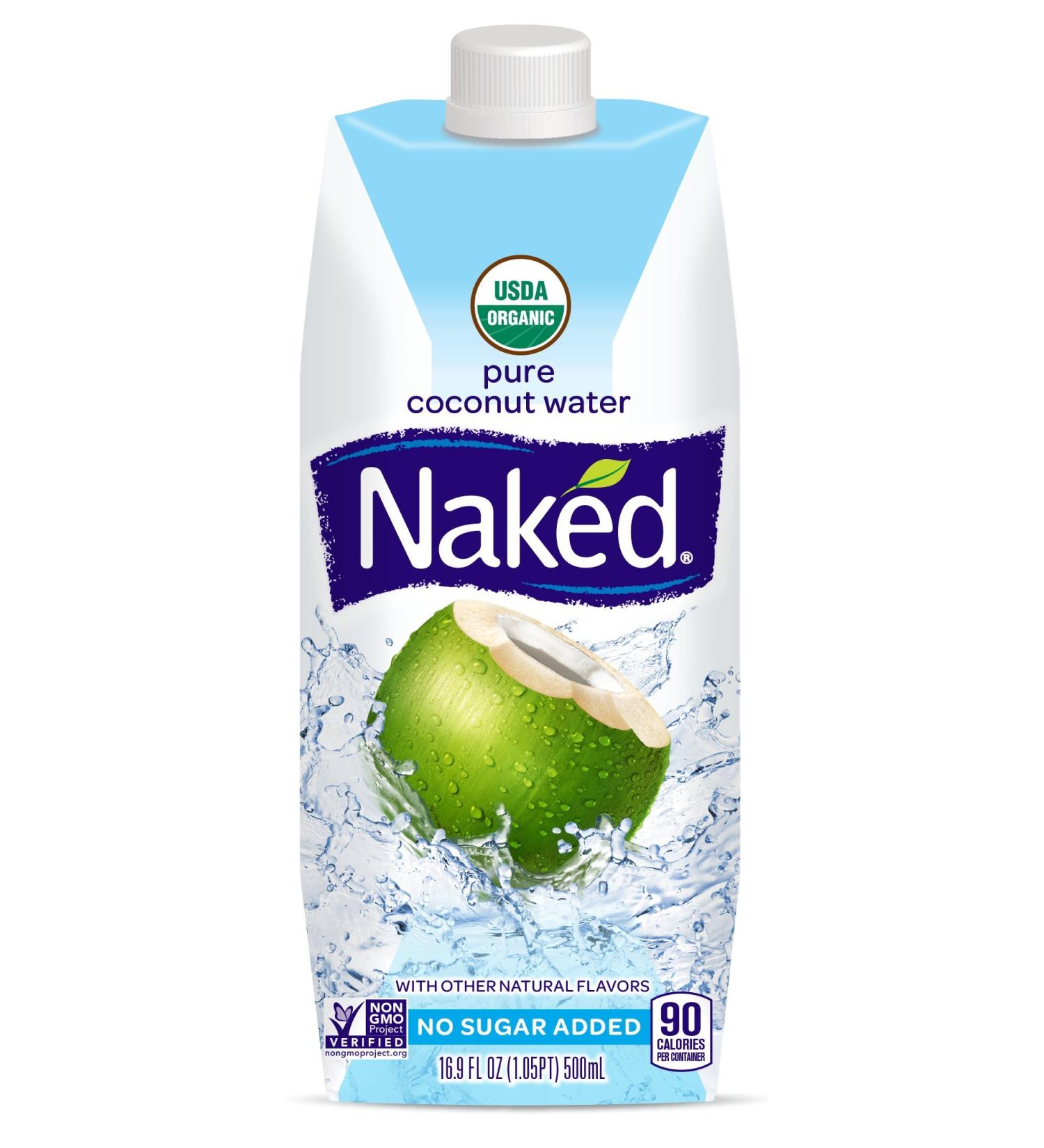 Naked Juice 100% Organic Pure Coconut Water 16.9oz 12 Pack - USDA Organic & Non-GMO Project Verified - Buy Online on GoSupps.com