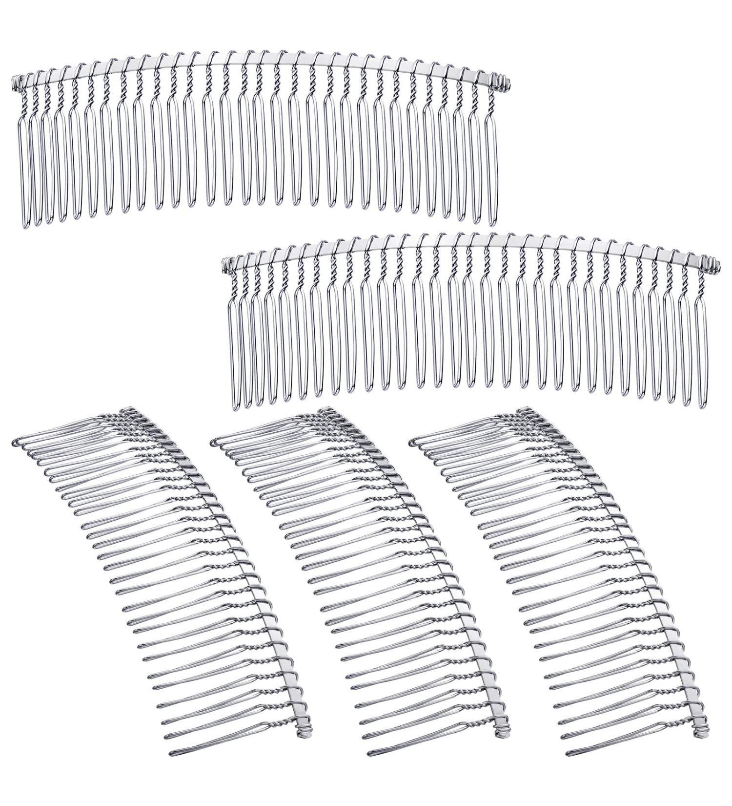 5-Piece Metal Wire Hair Comb Set for Bridal Wedding Veil - 30 Teeth White K - Buy Online on GoSupps.com