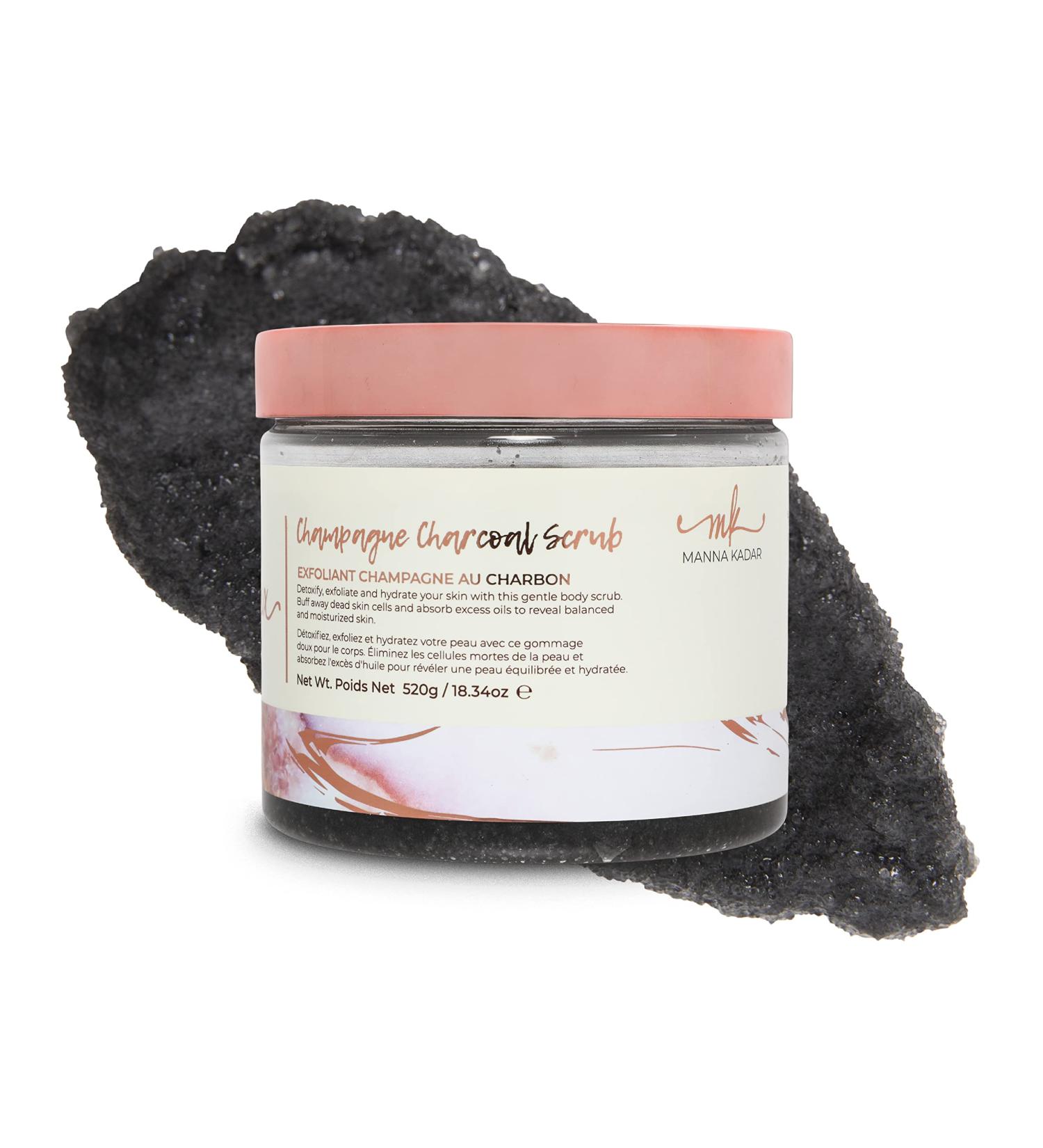 Manna Kadar Champagne Charcoal Scrub - Detoxify, Exfoliate, Hydrate - 18.34 oz - Buy Online on GoSupps.com