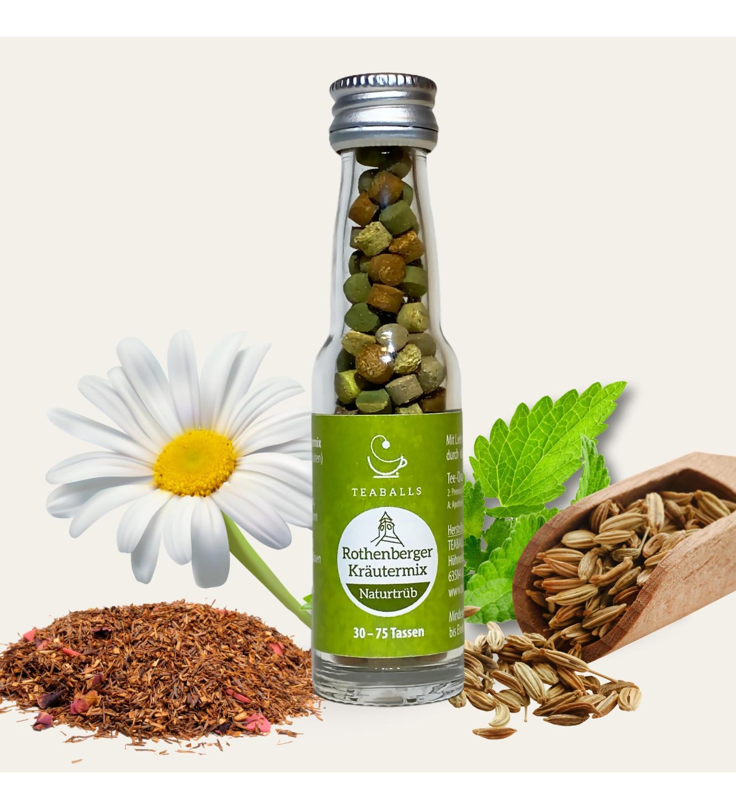 Rothenberger Herb Mix Teaballs - 100% Natural Cloudy Herbal Tea (11g) | 150 Teaballs | Brew 30-75 Cups - Buy Online on GoSupps.com