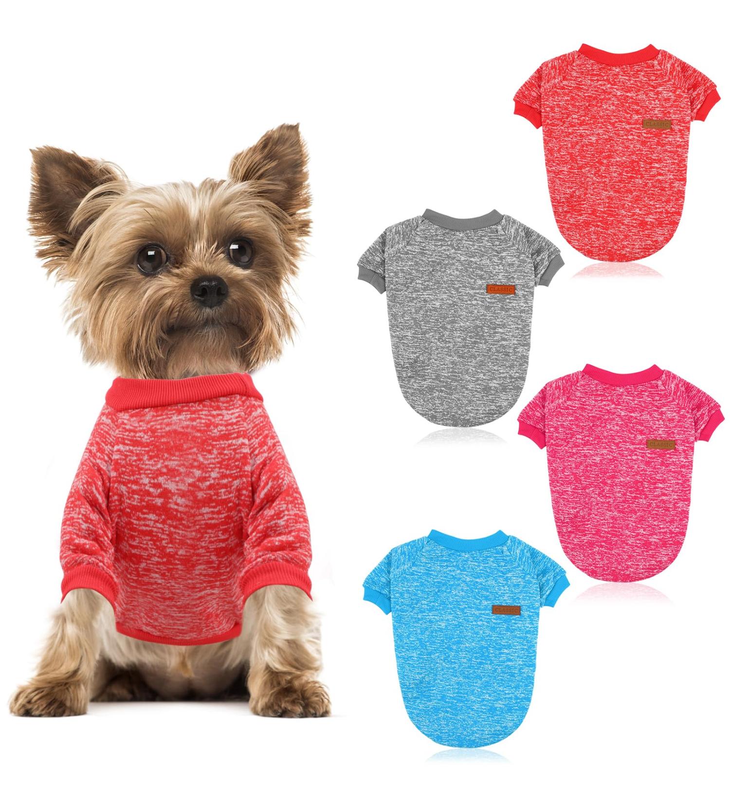 Buy Hylyun 4-Piece Dog Sweater Set for Small Dogs | Soft Comfortable & Warm Knitting | Perfect for Winter - Bright Colors - Buy Online on GoSupps.com