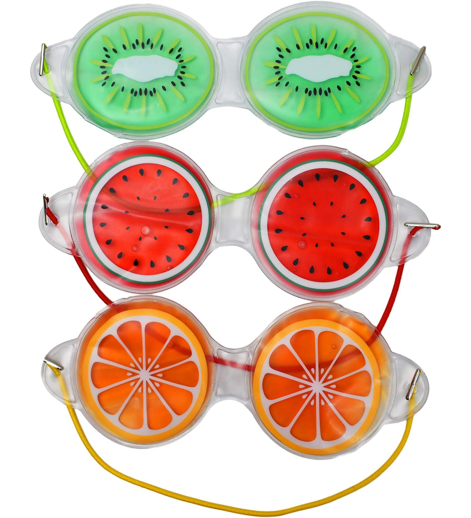 Fruit Themed Gel Eye Masks - Set of 3 | Hot/Cold Face Masks for Tired, Swollen, and Dry Eyes - Buy Online on GoSupps.com