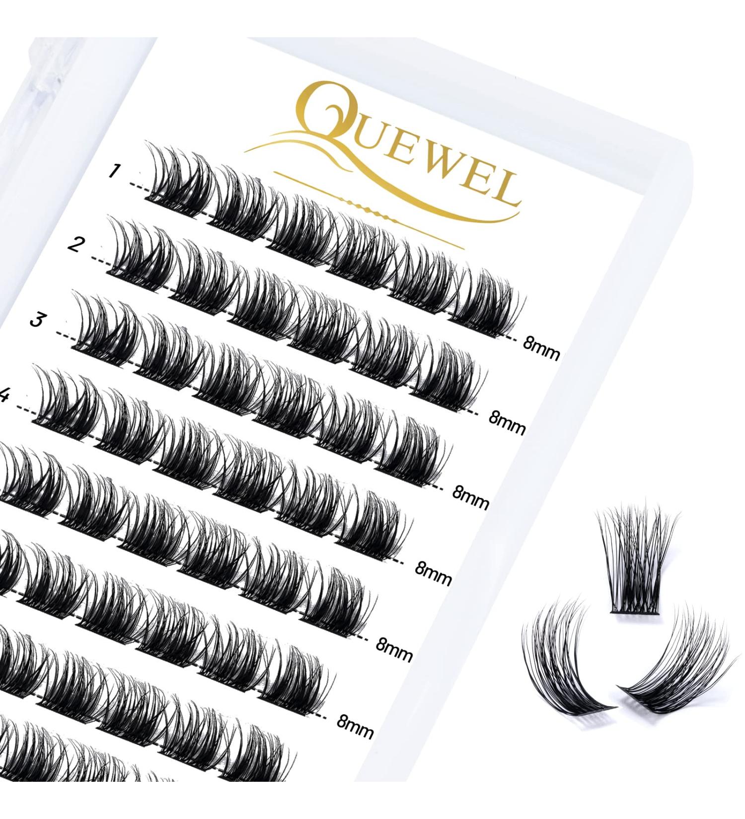 Buy Quewel C Curl 8mm Cluster Lashes | Individual Eyelash Segments for DIY Extensions | Natural Look 1 Pack - Buy Online on GoSupps.com