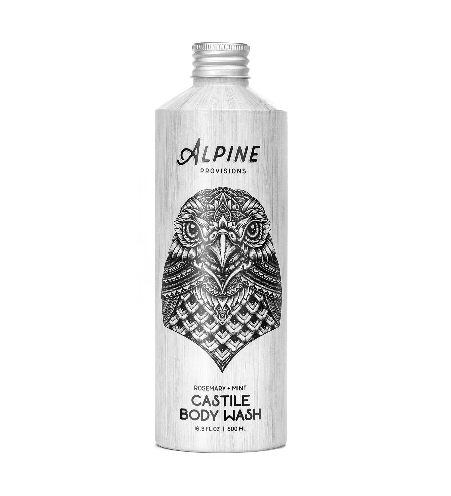 Alpine Provisions Plant-Based Castile Body Wash - Rosemary + Mint - 16.9 oz Plastic-Free Aluminum Bottle - Buy Online on GoSupps.com