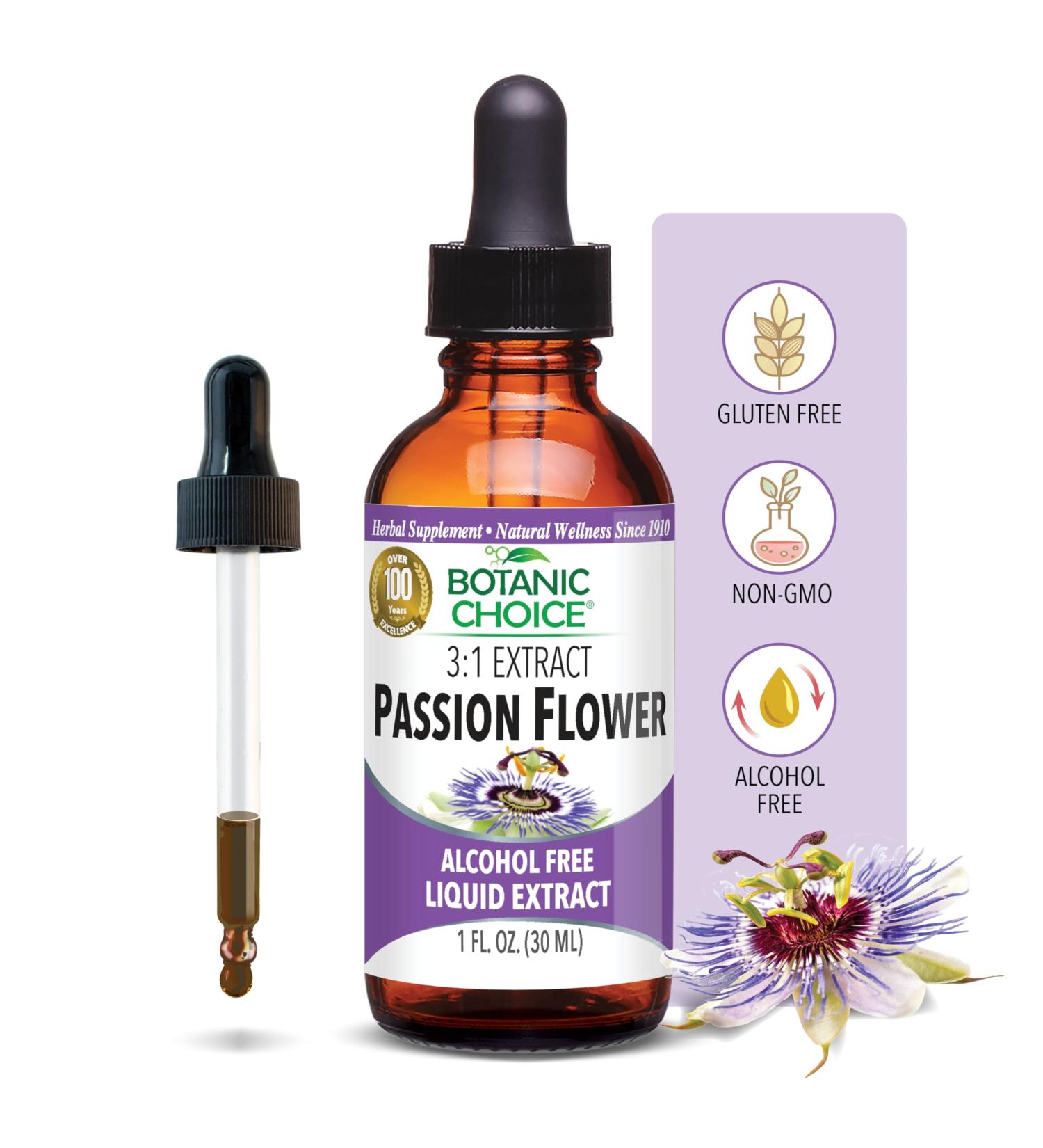Botanic Choice Passion Flower Liquid Extract - Alcohol-Free Herbal Supplement Traditional Support for Relaxation - 1 Fl. Oz - Buy Online on GoSupps.com