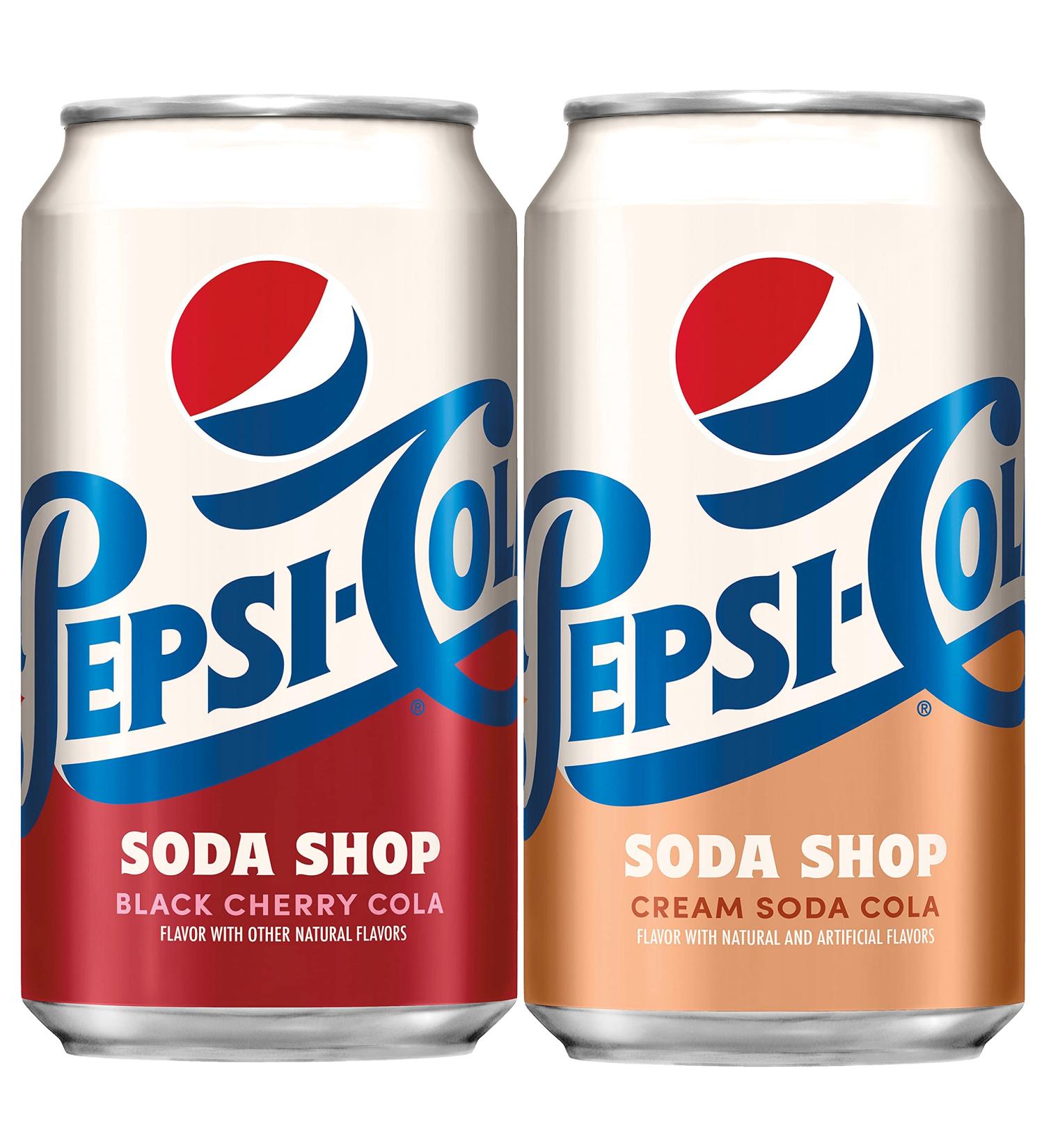 Pepsi-Cola Soda Shop Cream Cola & Black Cherry Cola Variety Pack 12oz Cans (18 Pack) - Limited Edition - Buy Online on GoSupps.com