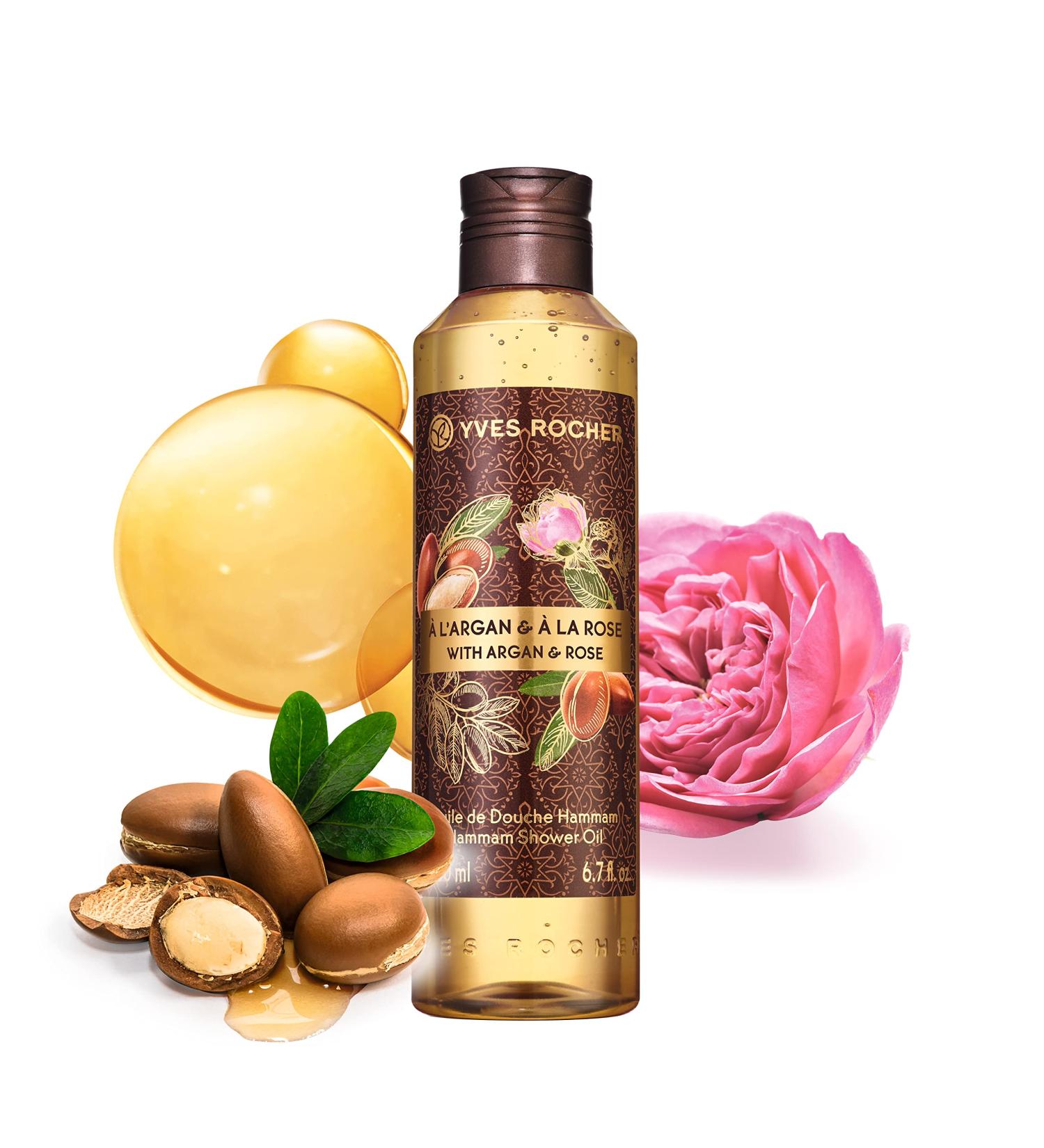 Yves Rocher LES PLAISIRS NATURE Argan Rose Hammam Bath & Shower Gel 200ml - Nourishing & Luxurious | Buy Online Internationally - Buy Online on GoSupps.com