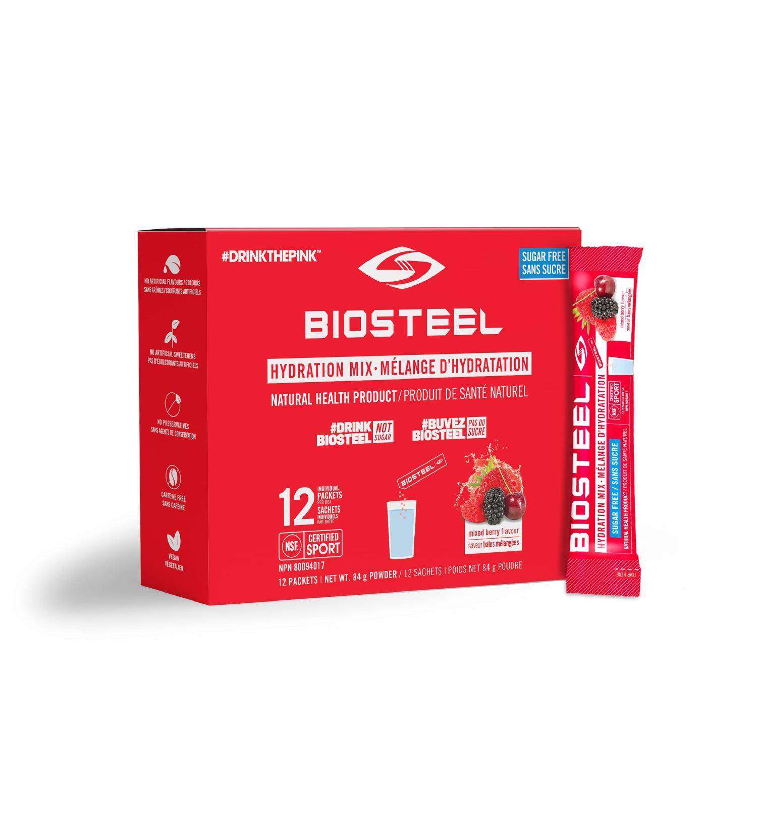 Biosteel Electrolyte Drink Mix - Berry Flavor - 1 Pack (12 Count) - Buy Online on GoSupps.com