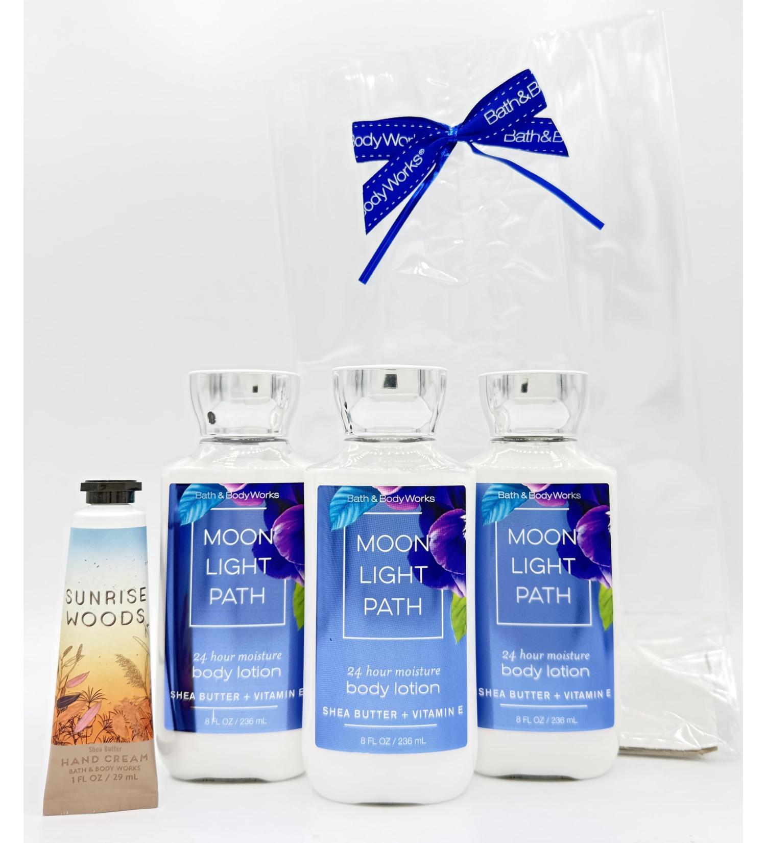 Bath & Body Works Moonlight Path 4-Piece Gift Set | Set of Three Body Lotions and One Sunrise Woods Hand Cream - Buy Online on GoSupps.com