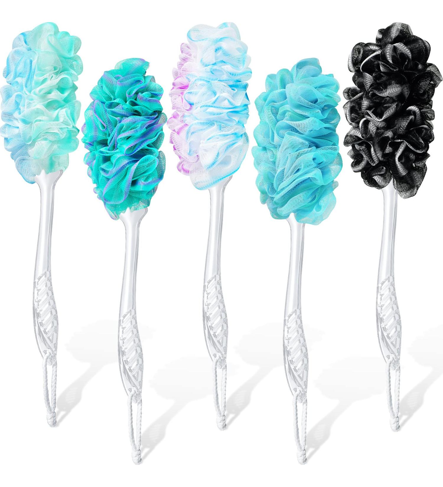 5-Piece Long Handle Loofah Back Scrubber Set for Deep Cleansing and Exfoliation - Bath Body Brush for Men and Women - Buy Online on GoSupps.com