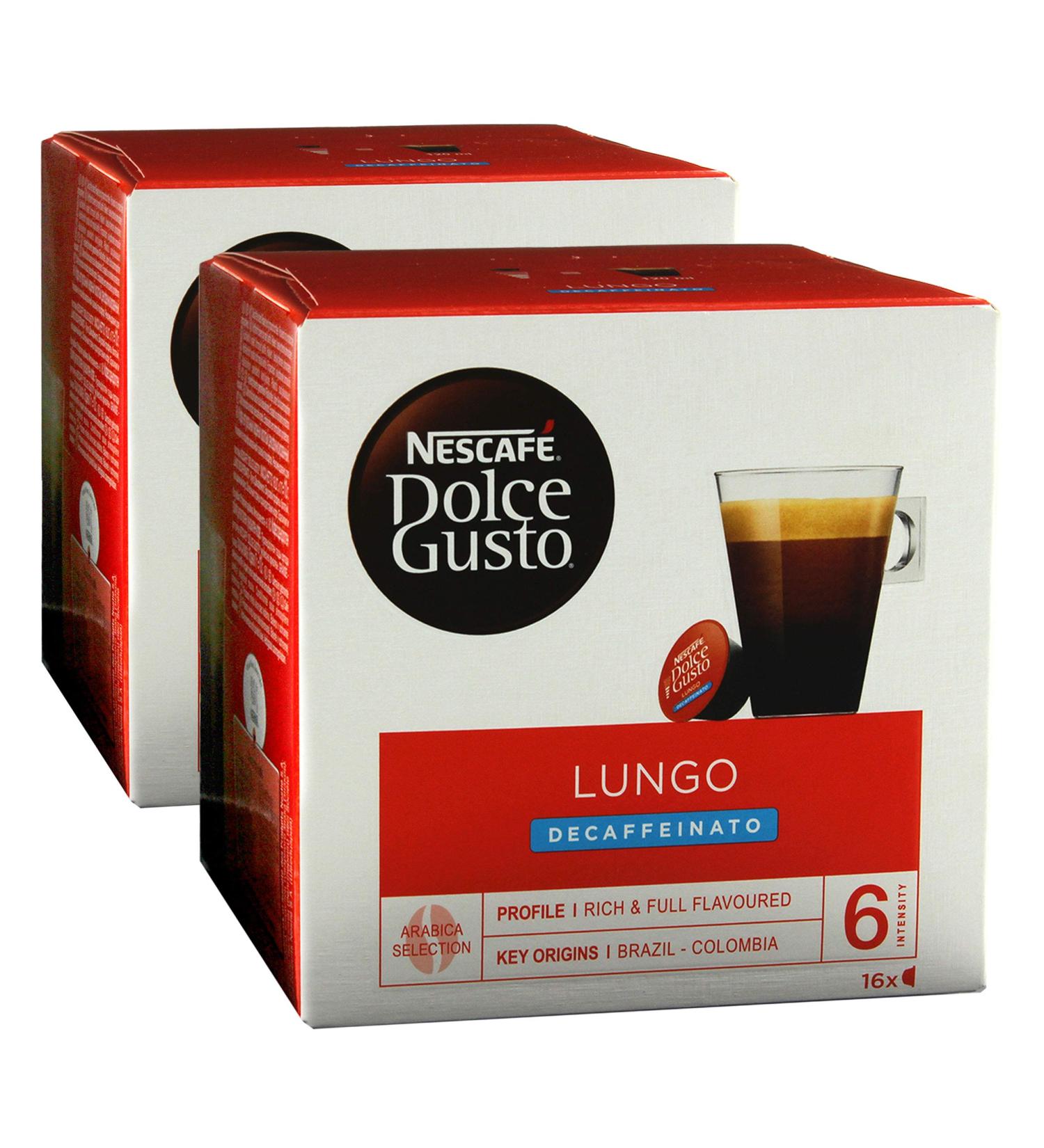 Nescaf Dolce Gusto Caff Lungo Decaffeinato Pack of 2 2 x 16 Capsules - Buy Online on GoSupps.com