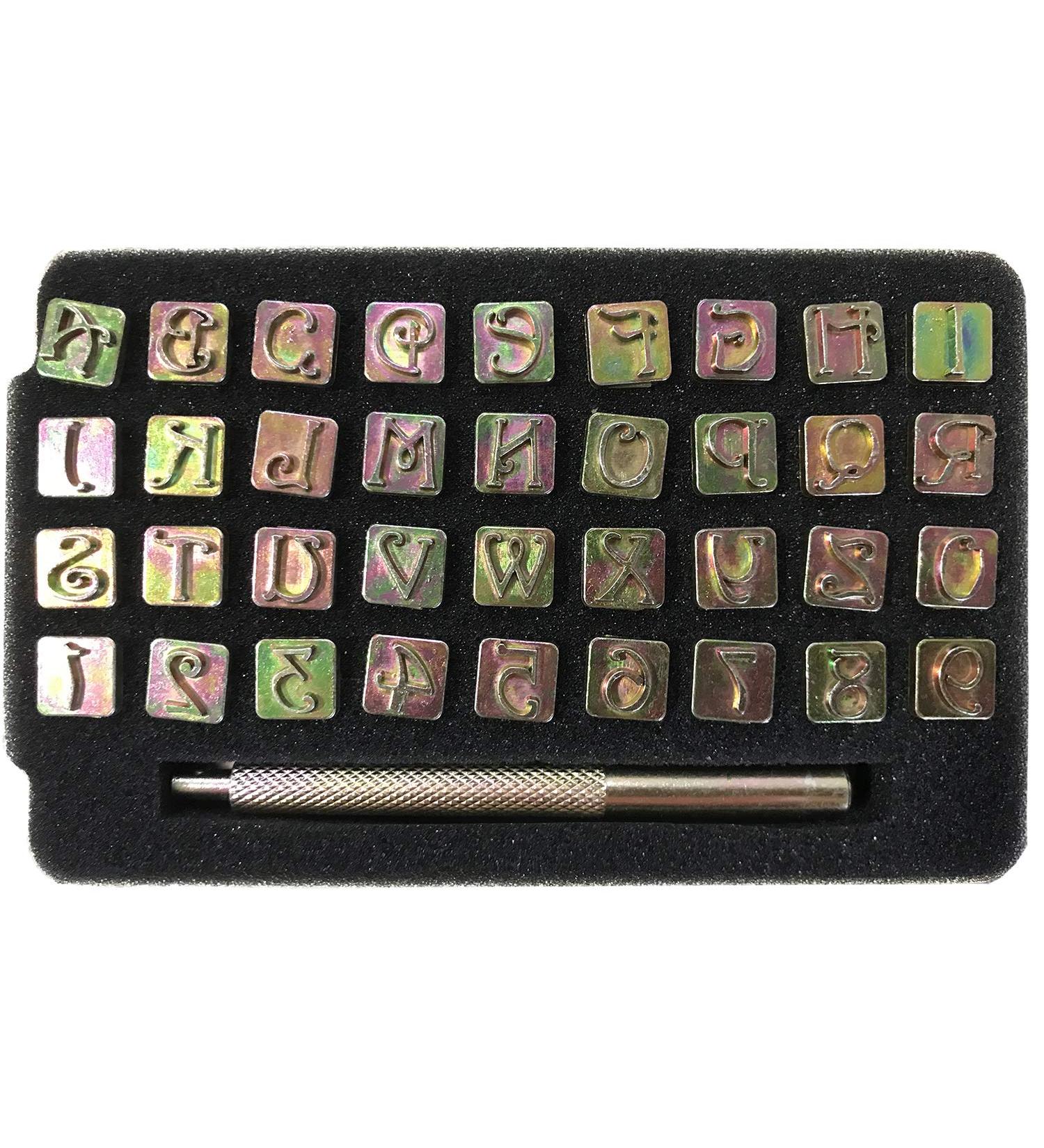 37-Piece Leather Stamping Tool Set - 26 Capital Letters & 10 Numbers Metal Stamp Kit - 3/8inch Alphabet Stamp Tools for Leather Art Craft - Buy Online on GoSupps.com