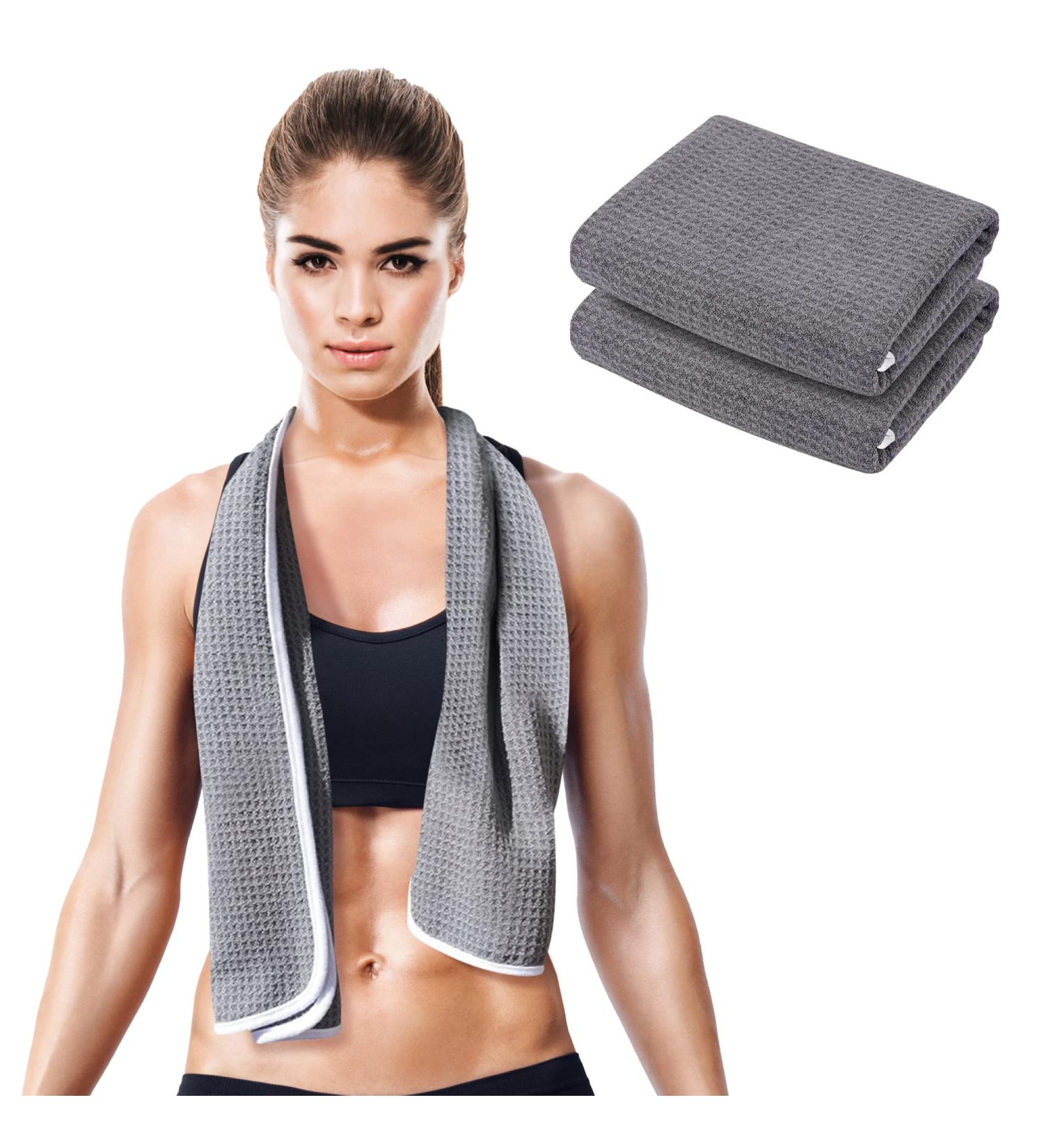 Fitness Gym Towels (2 Pack) for Workout & Sports - Soft, Lightweight & Quick-Drying - Odor-Free - by Desired Body White - Buy Online on GoSupps.com