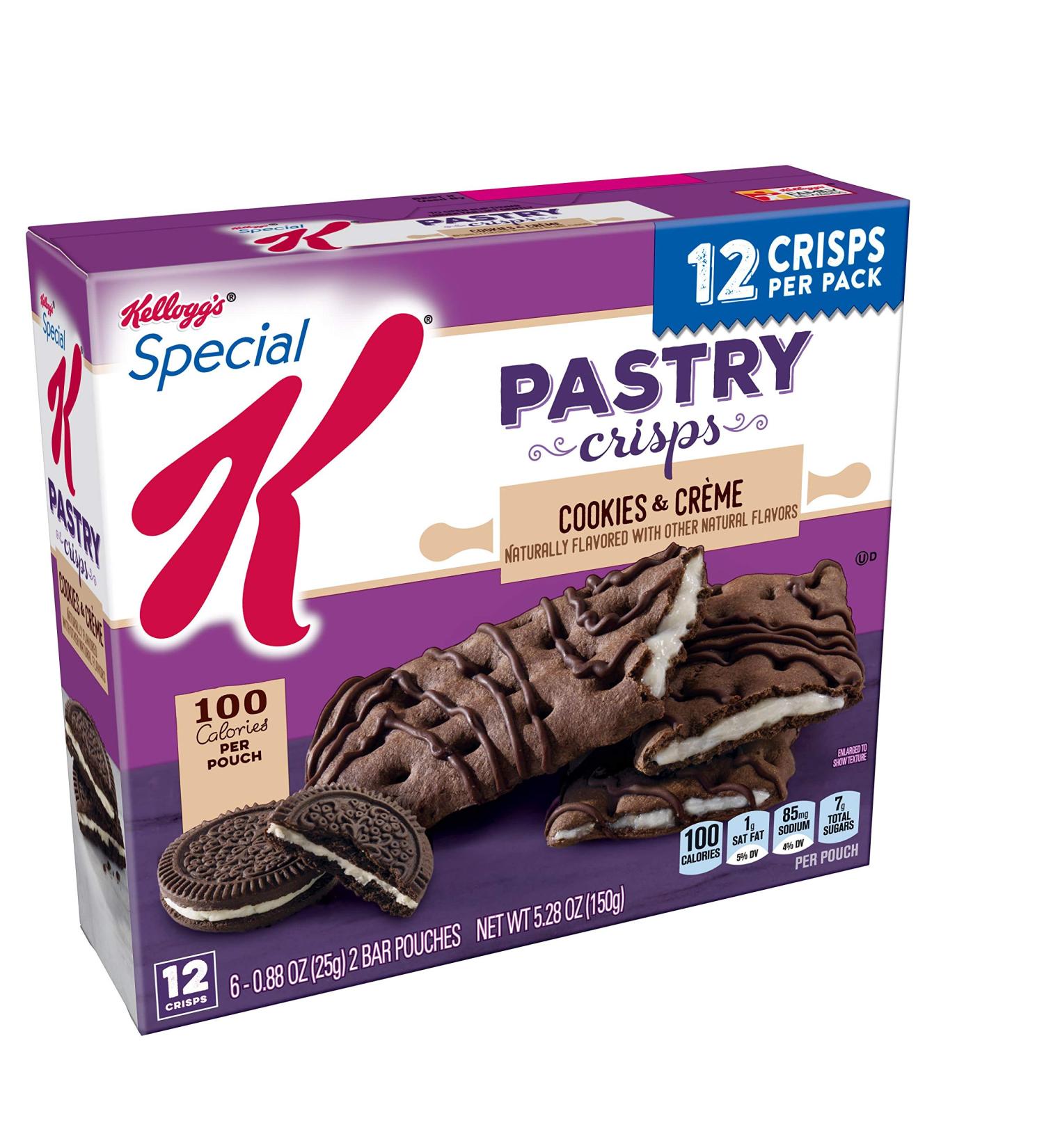 Kellogg's Special K Pastry Crisps  Breakfast Bars  100 Calorie Snacks  Cookies 'N' Creme  5.28oz Box (12 Crisps) - Buy Online on GoSupps.com