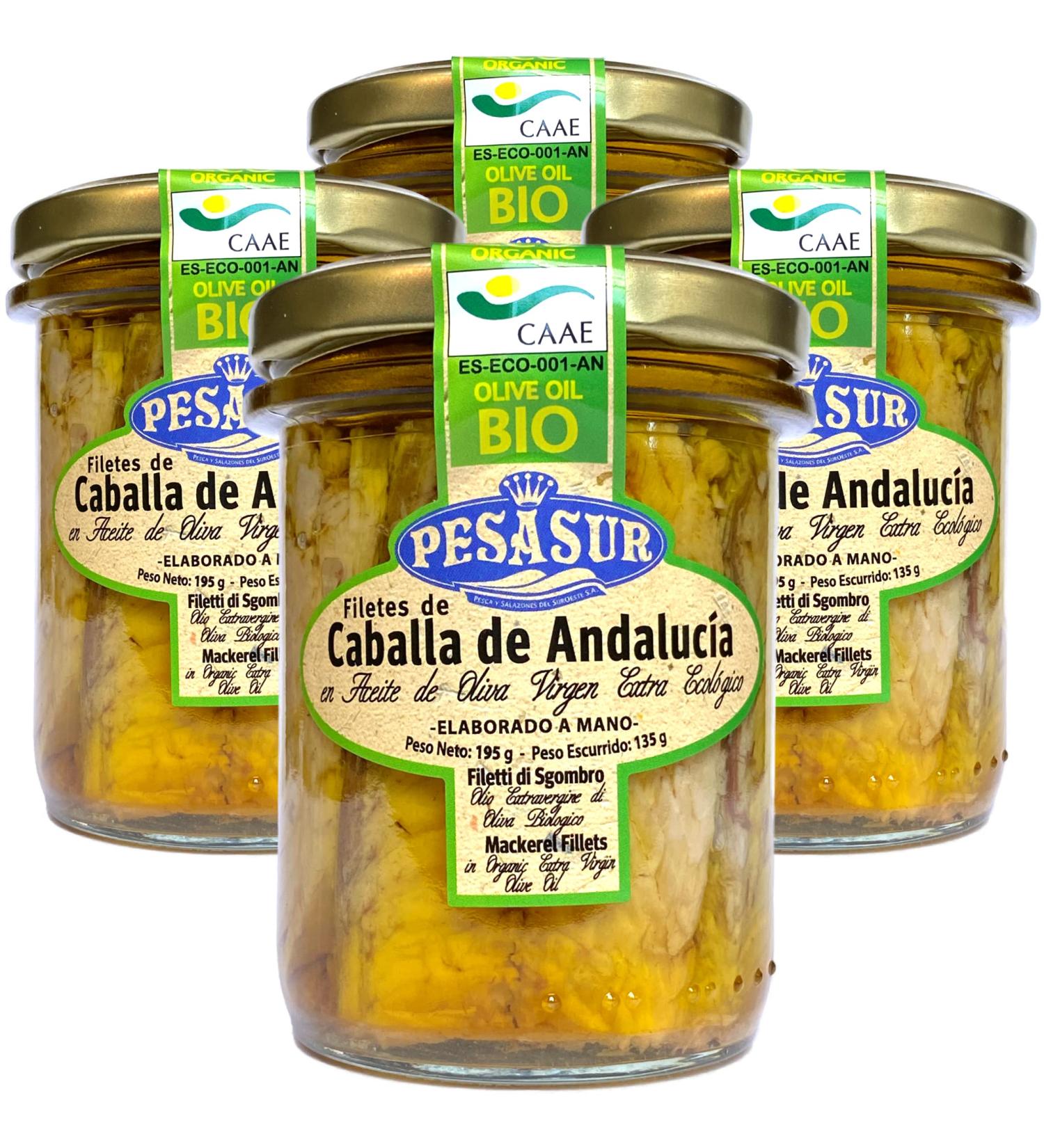 Soldimar Pesasur Mackerel Fillets in Organic Extra Virgin Olive Oil 195g (Pack of 4) - Buy Online on GoSupps.com