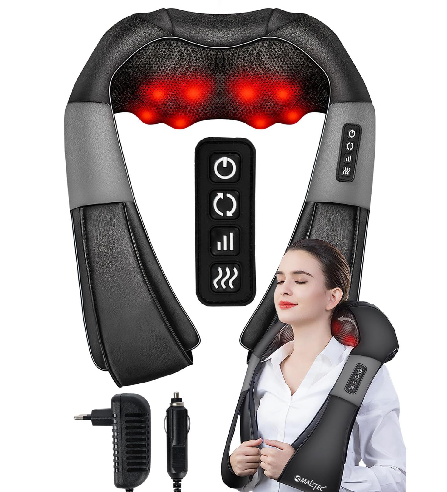 Maltec Neck Massager - Shiatsu Neck Back & Whole Body Massage Device with Warming & Vibration for Pain Relief - Buy Online on GoSupps.com