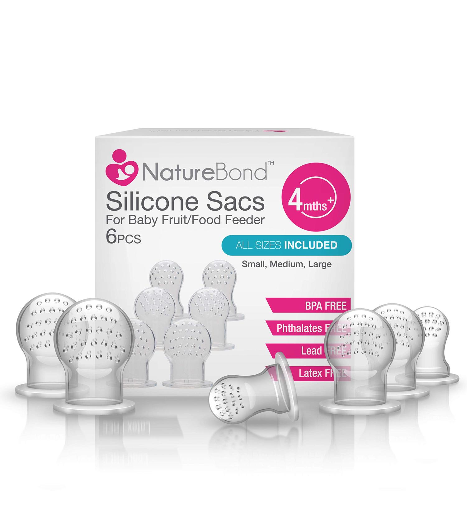 NatureBond Silicone Teat Sac | Baby Food/Fruit Feeder | BPA Free - Buy Online on GoSupps.com