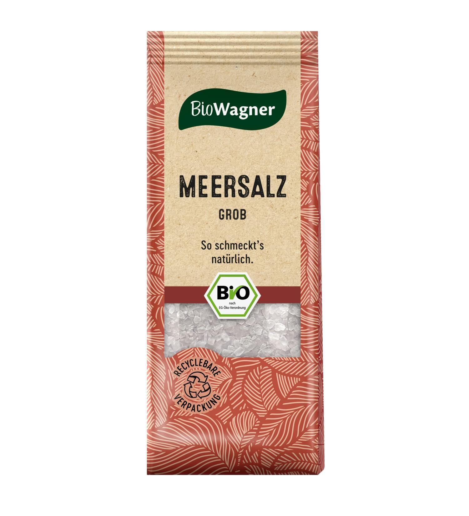 Biowagner - Bio coarse sea salt |From the salt gardens of the Ionian SeaNatural organic ingredients |Recyclebare packaging |100 g