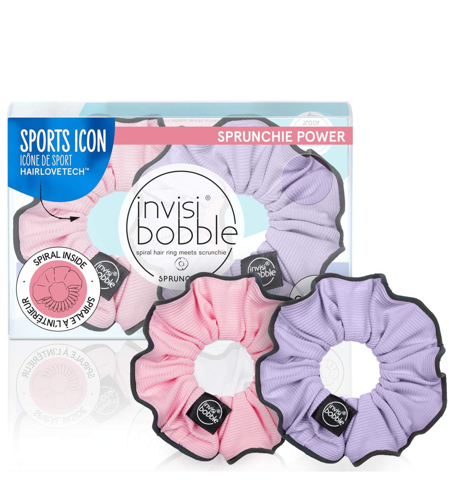Invisibobble Sprunchie Spiral Hair Ring - Donut Run with Scissors - Athleisure Duo- Scrunchie Stylish Bracelet Strong Elastic Grip Coil | Gentle for Thick Hair With Night Reflective Trim - Buy Online on GoSupps.com