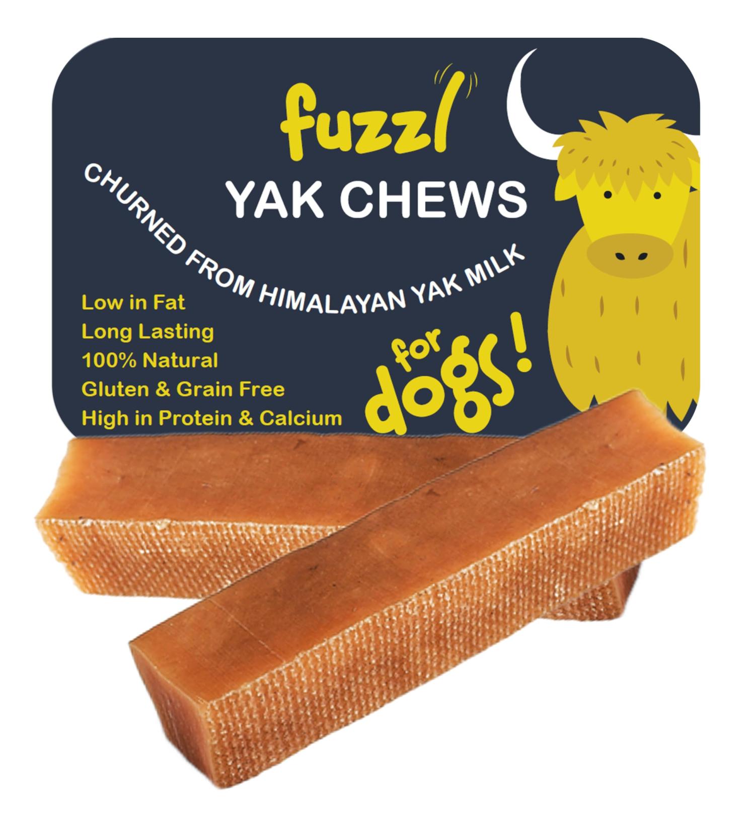 Fuzzl Premium Dog Chews - Natural Dog Treats with Himalayan Yak Milk - Natural Dog Food Chews - Sticks - 2 Pack - Buy Online on GoSupps.com