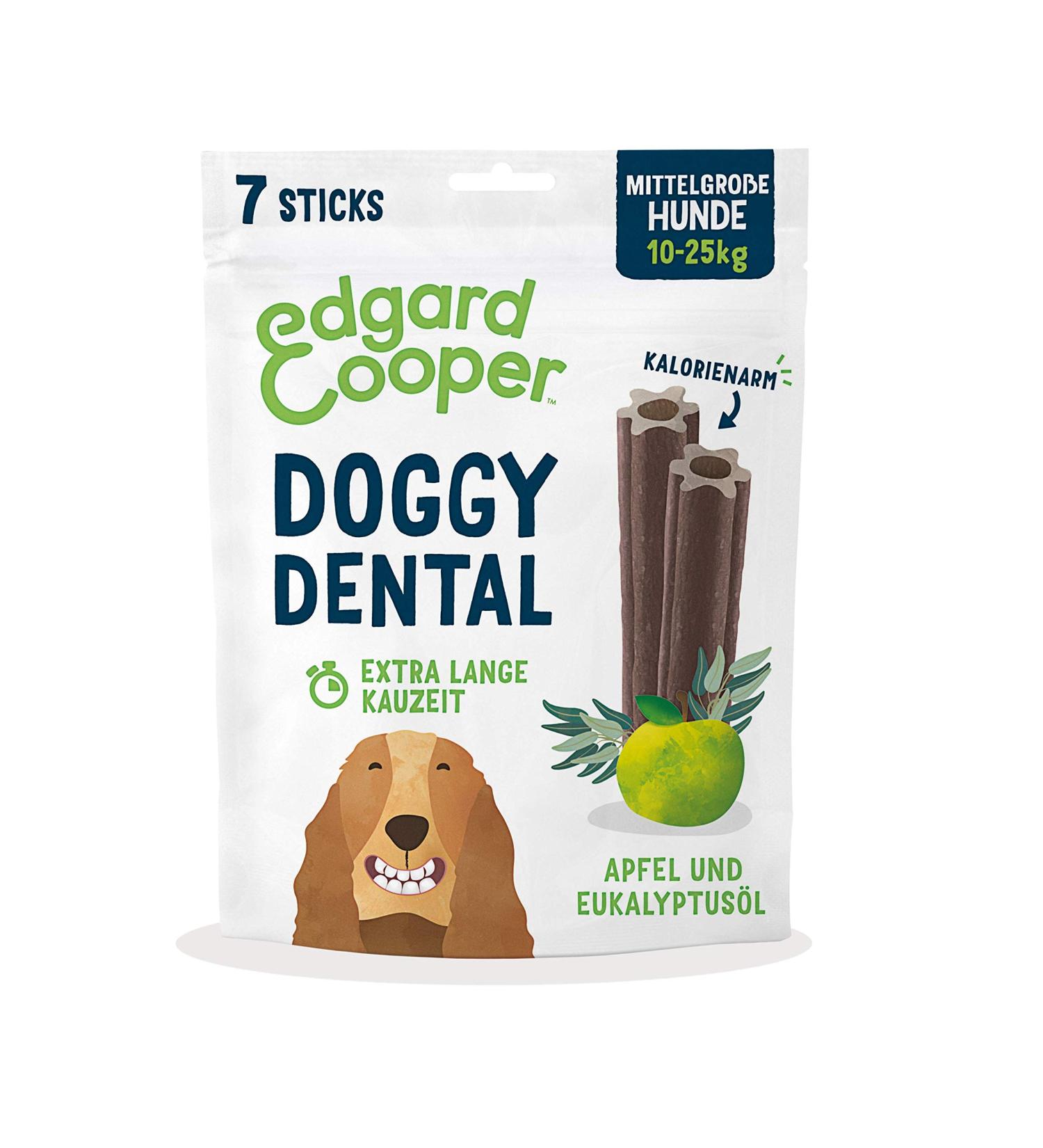 Edgard & Cooper Medium Dog Dental Sticks - Natural Eucalyptus & Apple Chews for Fresh Breath | Low Calorie Long Chewing Treats - Buy Online on GoSupps.com