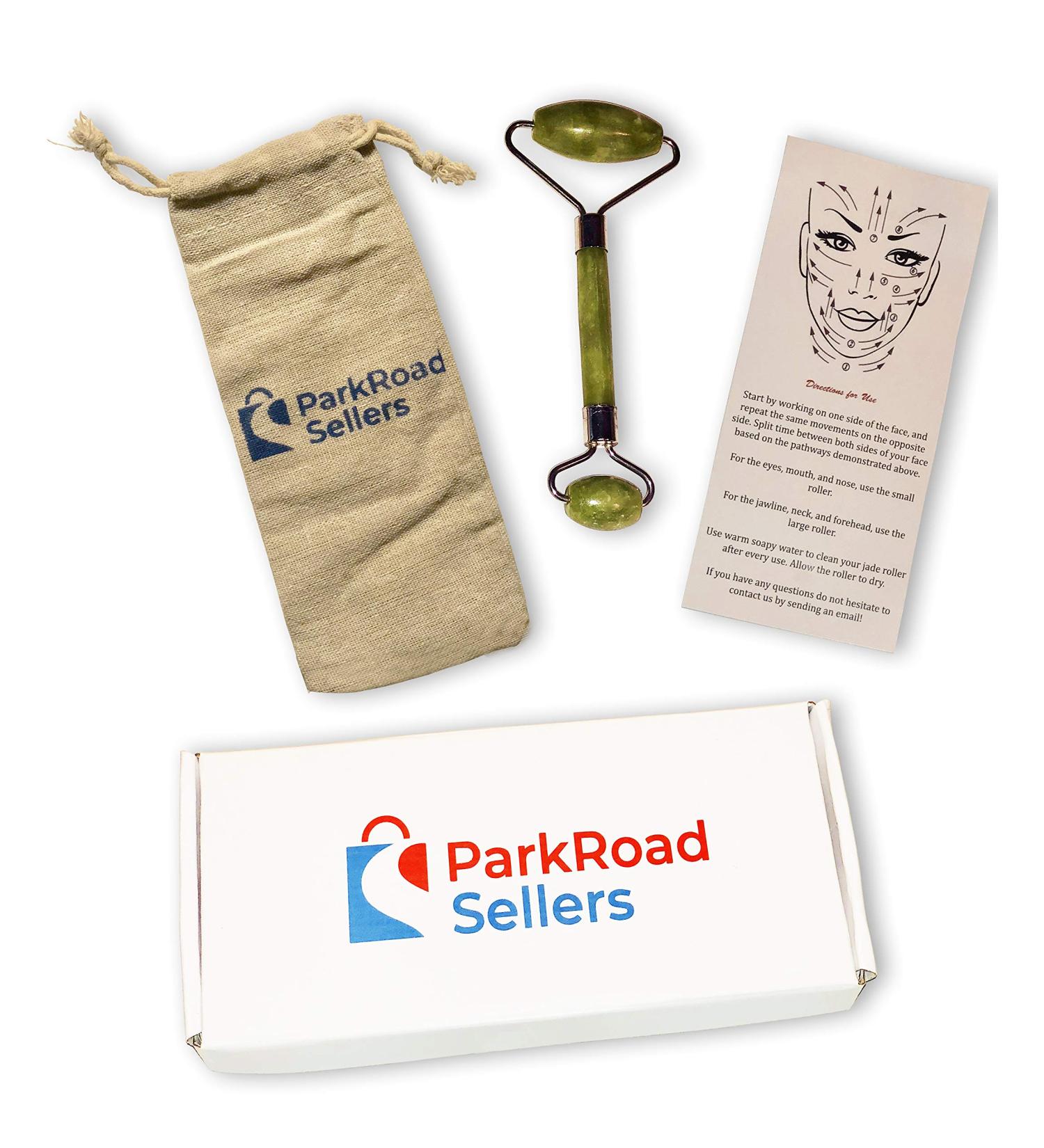 Premium Natural Double Neck Jade Roller - Detox & Reduce Facial Puffiness | International Shipping Available - Buy Online on GoSupps.com