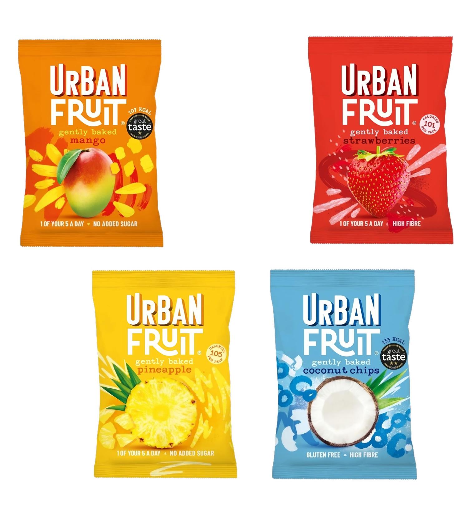 Urban Fruit Dried Fruit Pouch Pick N Mix - Choose From 3+ Flavours | Mango Pineapple Strawberries Coconut Chips - Pack of 4 - Buy Online on GoSupps.com