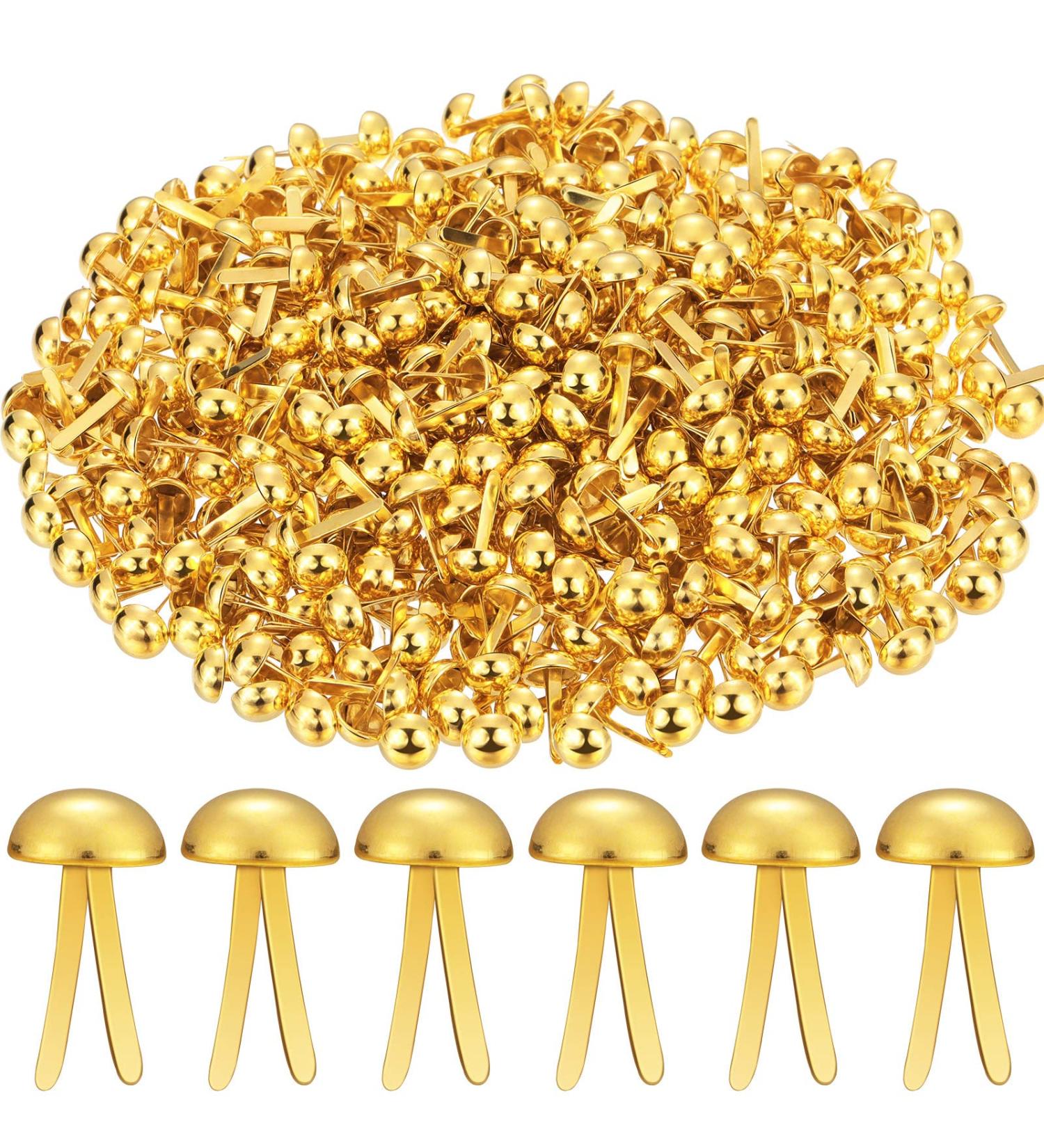 500 Pieces Paper Brass Fasteners Brass Brads Round Fasteners for Kids Craft Art Crafting School Project Decorative Scrapbooking DIY Supplies(Golden 0.3 x 0.6 Inch) Golden 0.3 x 0.6 Inch - Buy Online on GoSupps.com