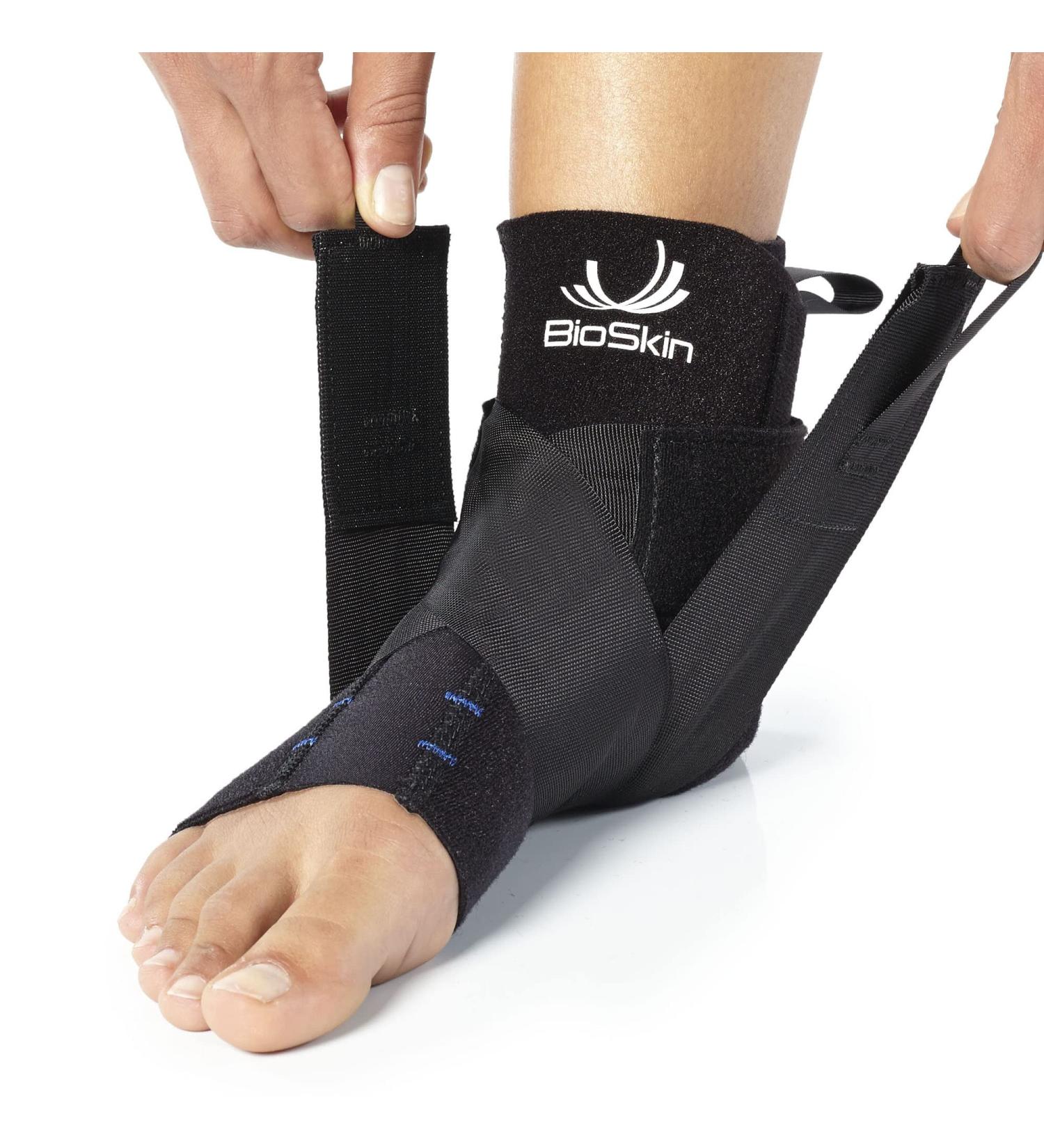 BioSkin Ankle Compression Brace - Support for Sprains & Swollen Feet | Adjustable Ankle Wrap for Injury Recovery - Men & Women - Buy Online on GoSupps.com