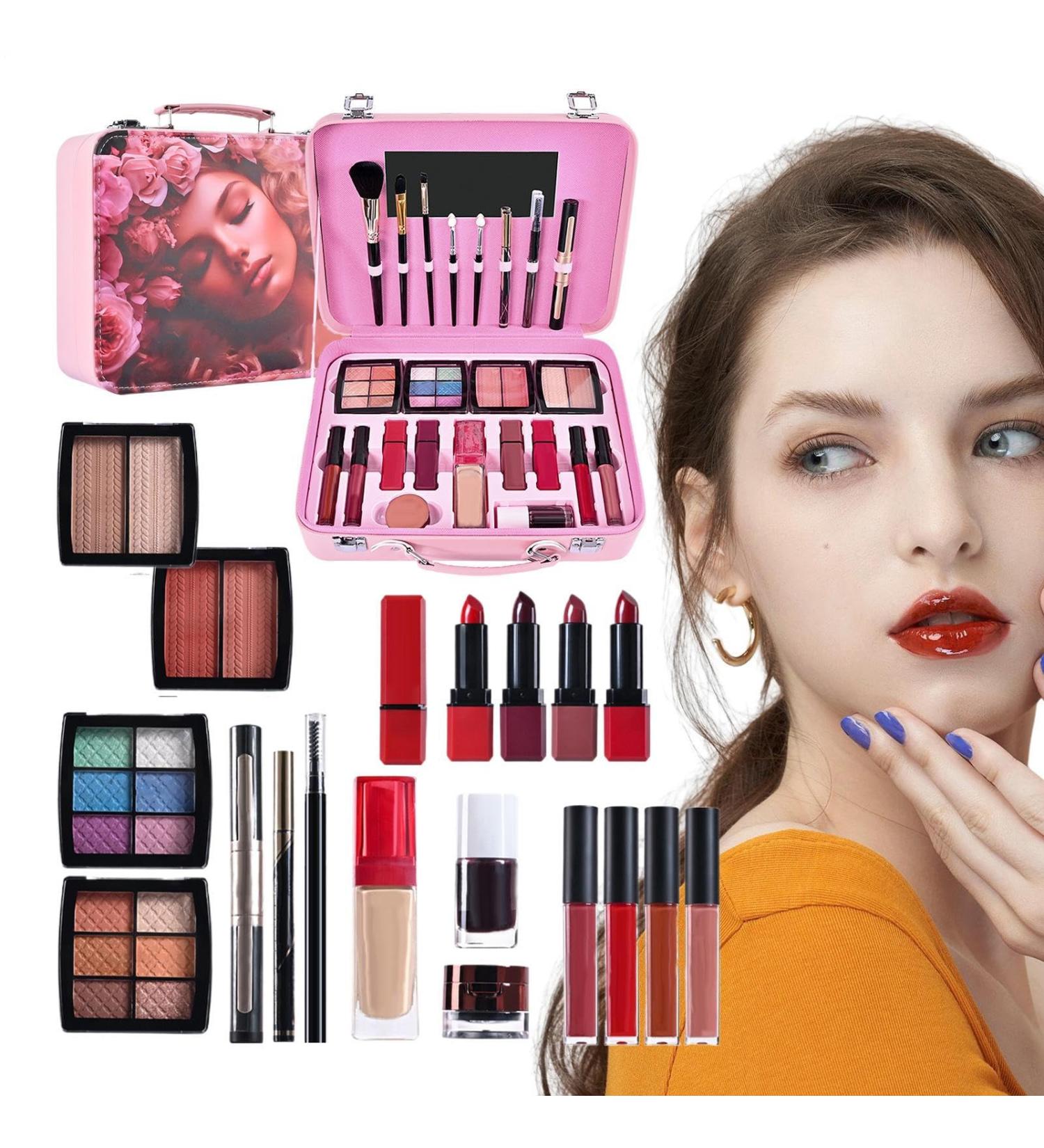 Coffret De Maquillage Pour D butantes Rouge L vres Imperm able Cosm tique | Trousse De Maquillage Portable Et Imperm able - Pour D guisement Adolescents Femmes M res Grands-M res Anniversaire Specta - Buy Online on GoSupps.com