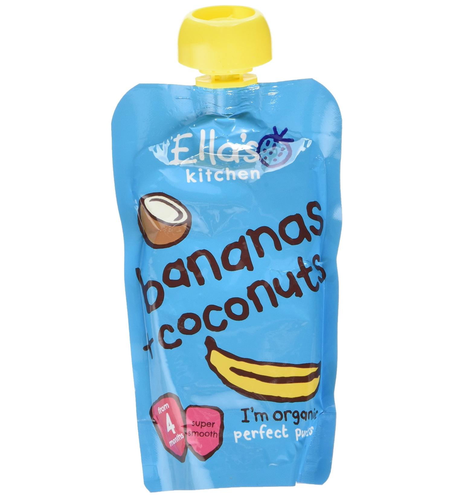 Ella's Kitchen Organic Bananas + Coconuts Pouch 120g - Natural Baby Food - Buy Online on GoSupps.com