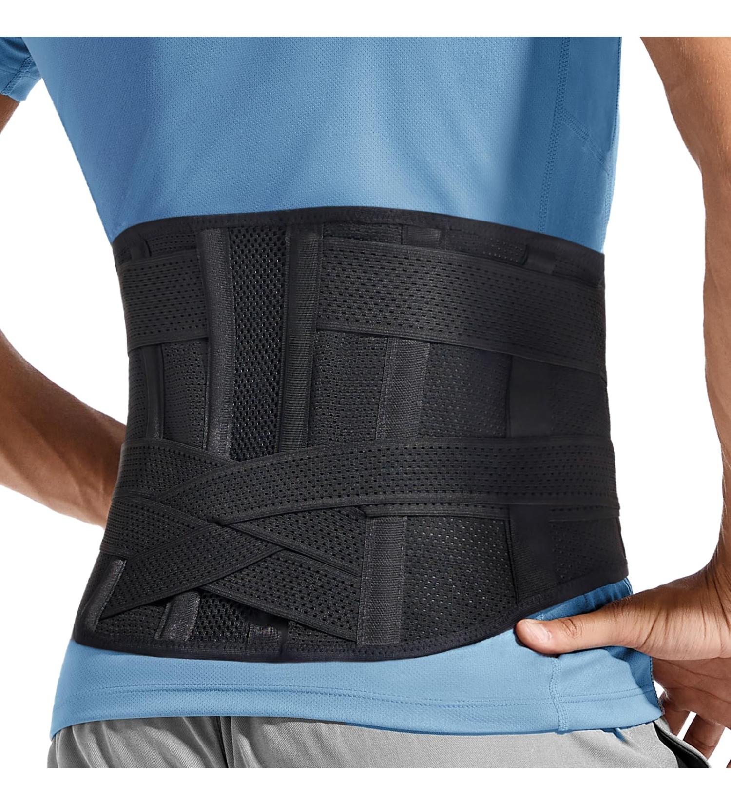Back Brace for Men & Women - 3D Lumbar Pad for Lower Back Pain Relief Sciatica Herniated Disc Scoliosis - Breathable & Lightweight Support Belt - Black Large - Buy Online on GoSupps.com