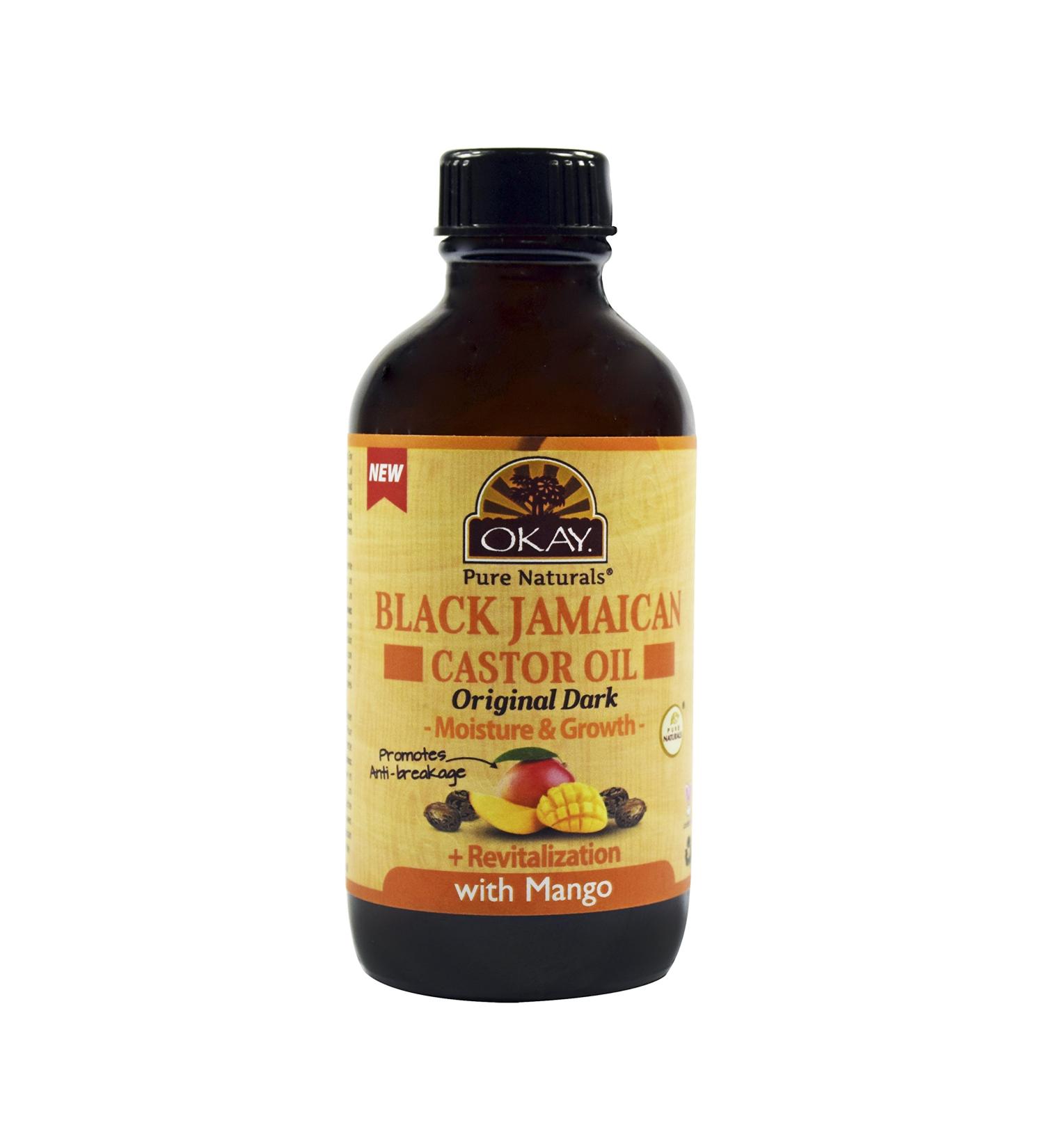 OKAY OKAY-BJODMA4 4 oz Black Jamaican Castor Oil Original Dark - Mango