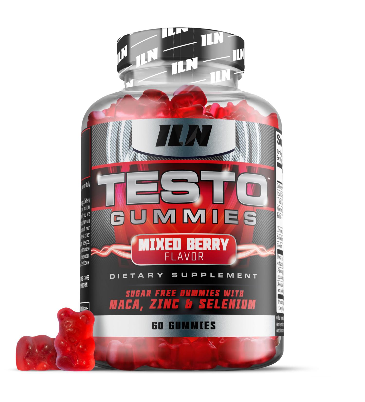 Iron Labs Nutrition Testo Gummies for Men (60 Gummies) - High Strength Booster for Men - Mixed Berry Flavor - Features Maca Ginseng Zinc and Selenium - Sugar Free & Vegan Suitable - Buy Online on GoSupps.com