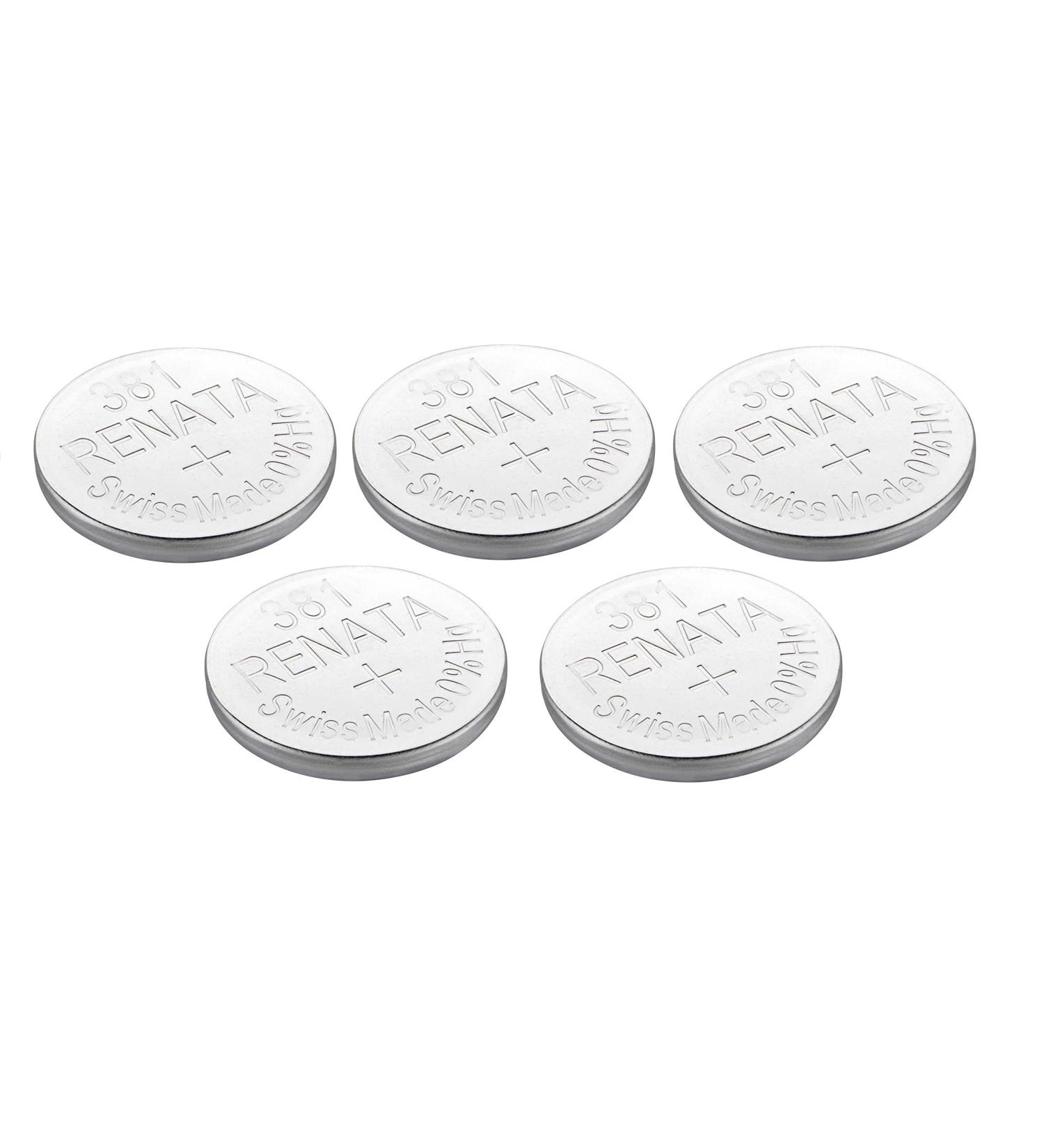 Renata Watch Battery Swiss Made Renata 381 or SR1120SW Or AG8 1.5V (5 Batteries 381 or SR 1120 SW)