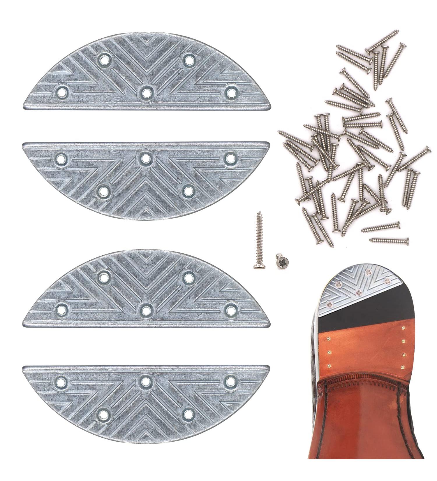 GOETOR Metal Heel Plates 4 PCS - Shoe Heel Taps Tips Repair Sole Pad Replacement for Boots and Shoes - Buy Online on GoSupps.com