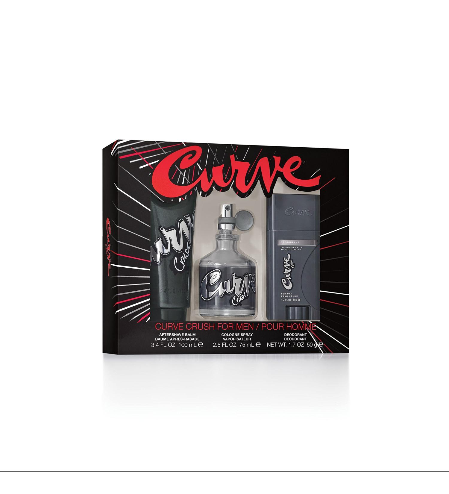 Curve Crush Men's Gift Set Cologne Spray After Shave Balm & Deodorant Stick