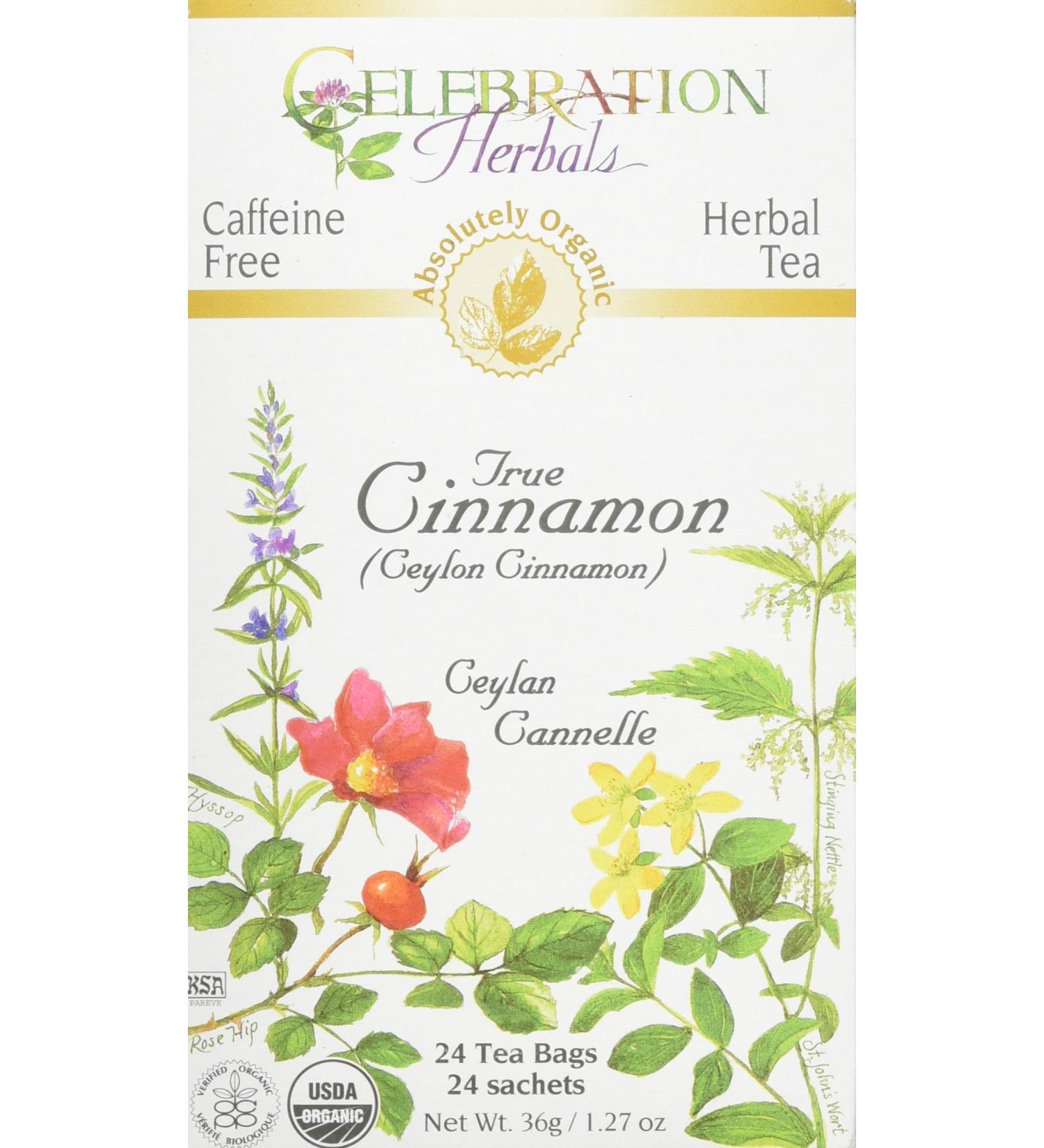 Celebrate Wellness with Celebration Herbals Organic True Cinnamon Tea - 24 Bags 0.02 lb | International Shipping Available - Buy Online on GoSupps.com