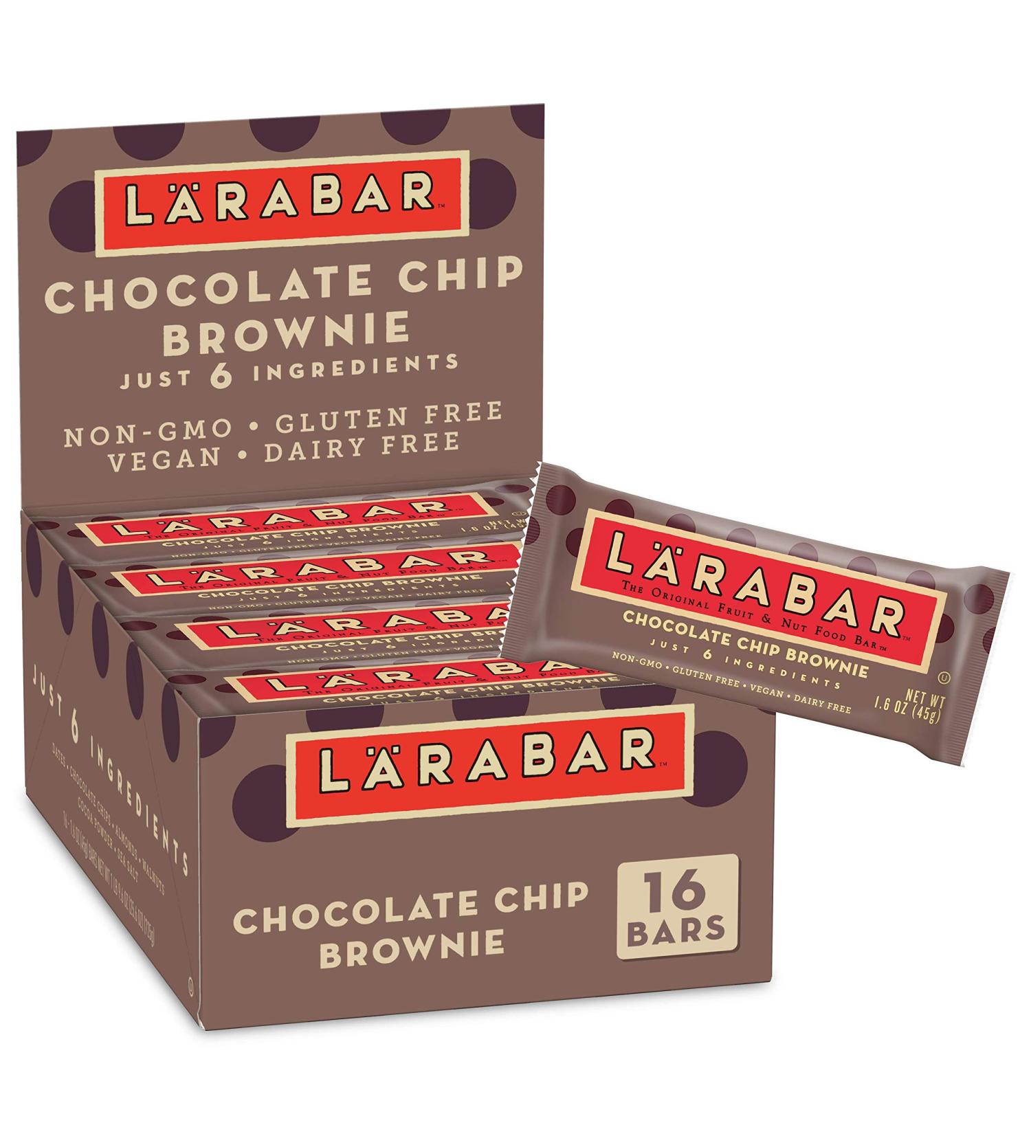 Larabar Chocolate Chip Brownie - Gluten Free Vegan Fruit & Nut Bars, 16 Ct - Buy Online on GoSupps.com