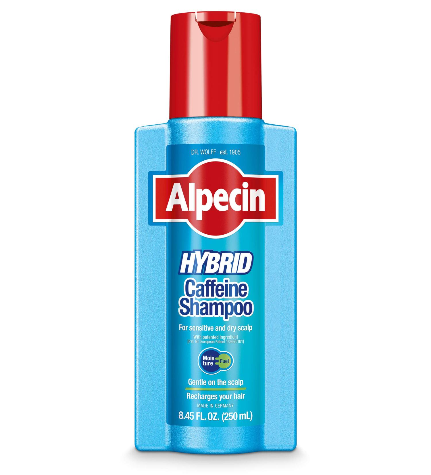 Alpecin Hybrid Caffeine Shampoo for Men with Dry, Itchy, Sensitive Scalps - Moisturizes Thinning Hair for Natural Growth - 8.45 fl. oz - Buy Online on GoSupps.com